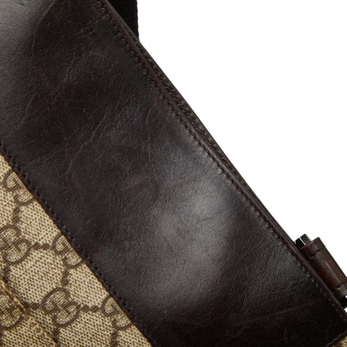 Gucci Beige Brown Pvc Leather Shoulder Bag