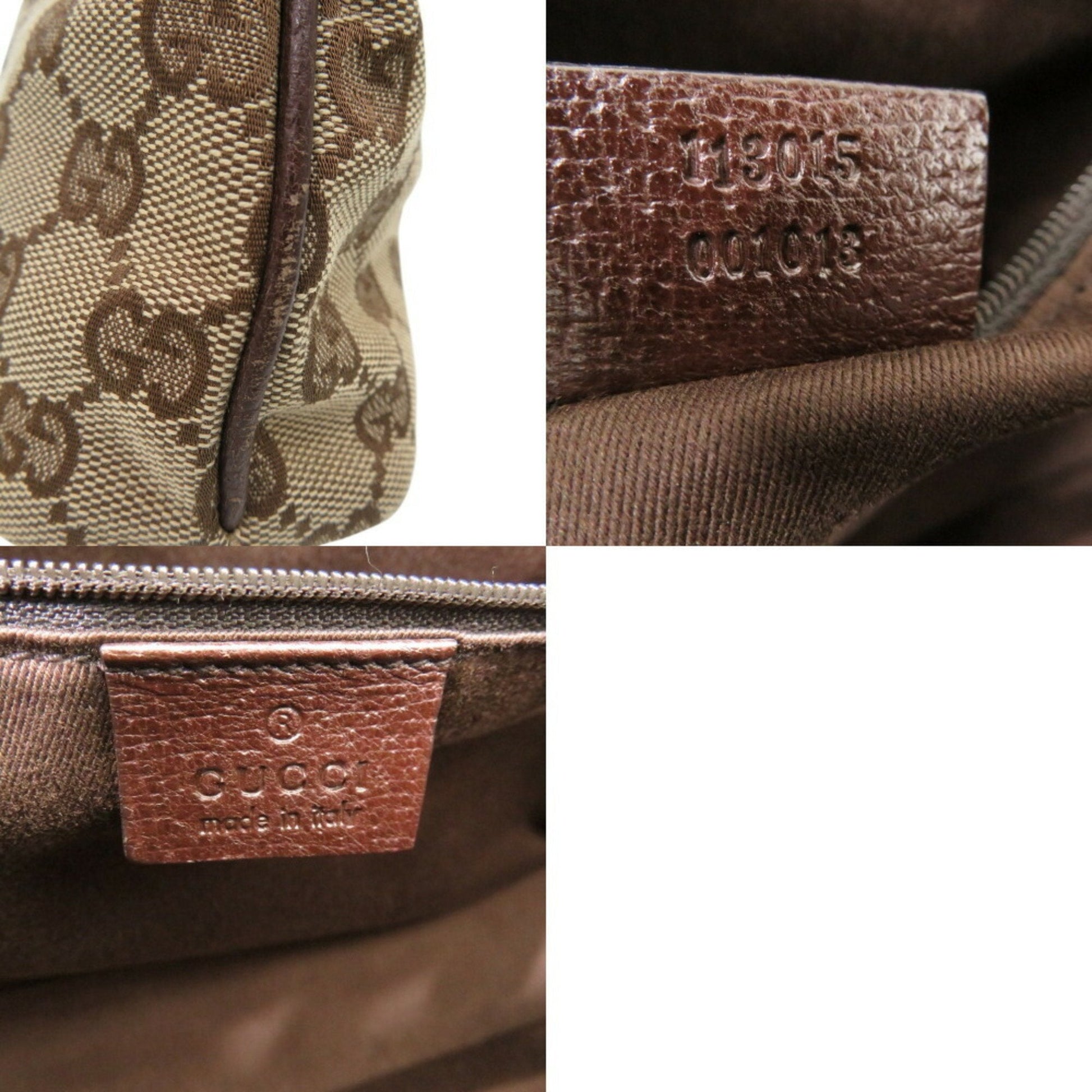 Gucci Beige Gg Canvas Leather Handbag Shoulder Bag