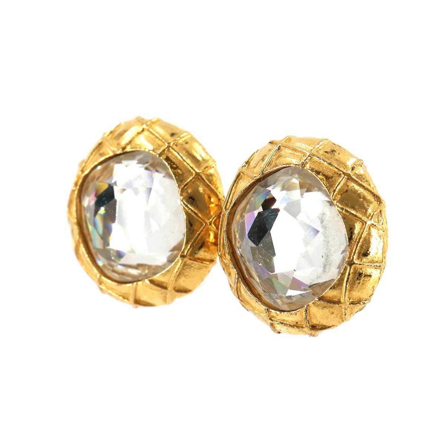 Chanel bijoux round type earrings gold accessories  