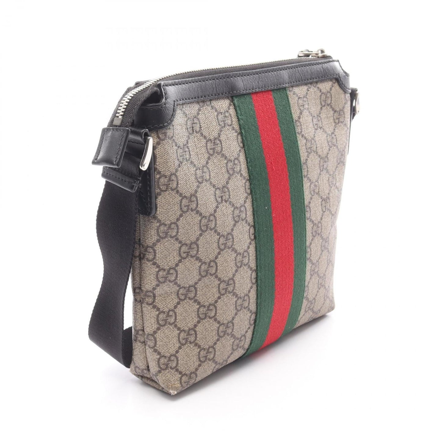 Gucci Beige Multi-Color Gg Supreme Leather Shoulder Bag