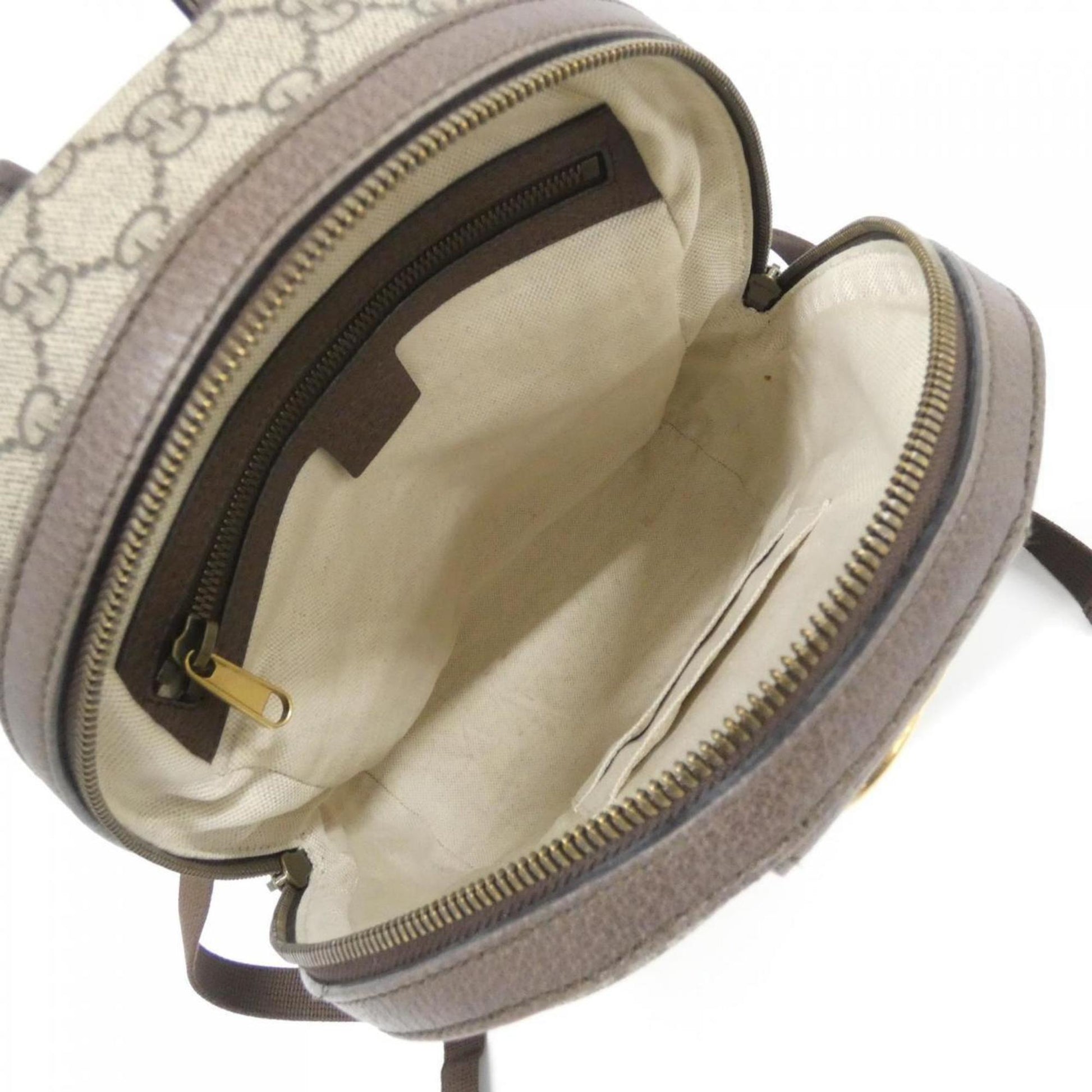 Gucci Beige Brown Gg Supreme Leather Backpack