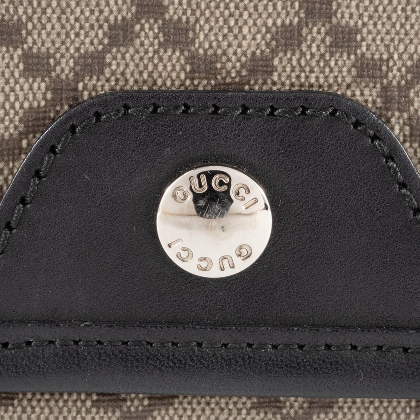 Gucci Beige Black Pvc Leather Shoulder Bag