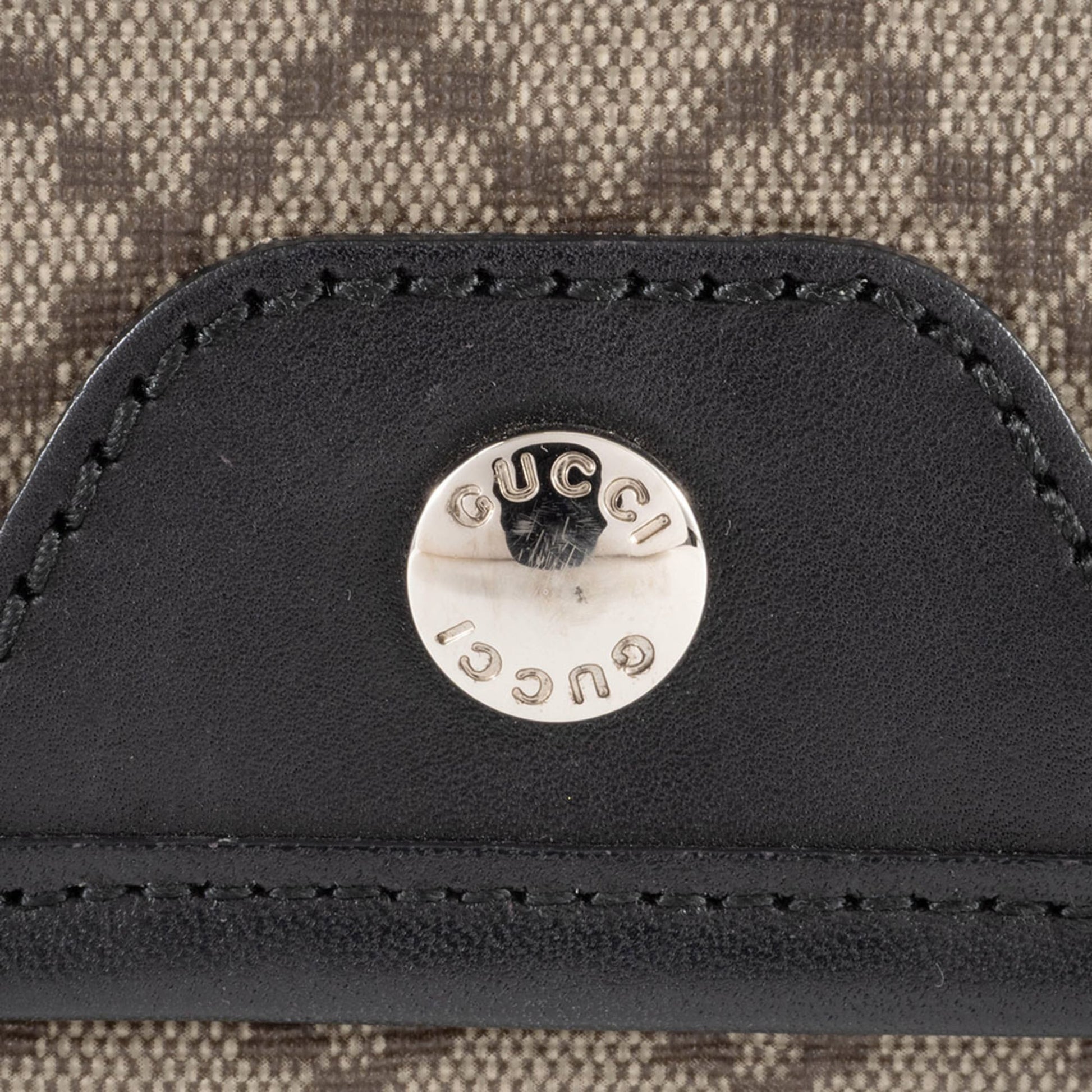 Gucci Beige Black Pvc Leather Shoulder Bag