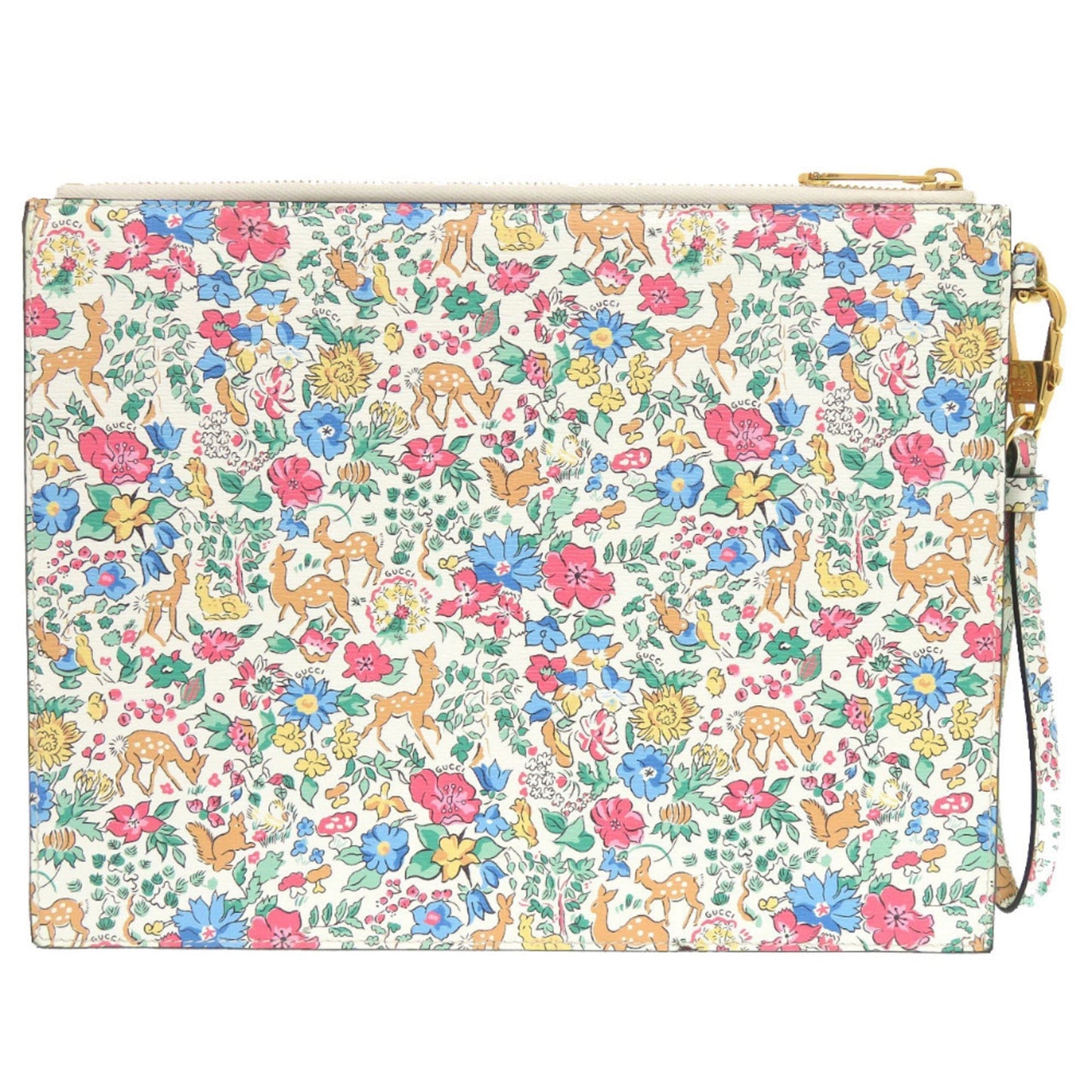 Gucci Light Blue White Leather Clutch Bag