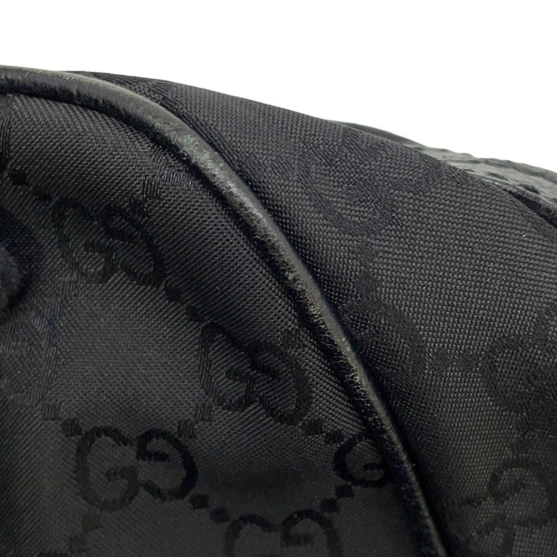 Gucci Sherry Line Black Nylon Leather Handbag