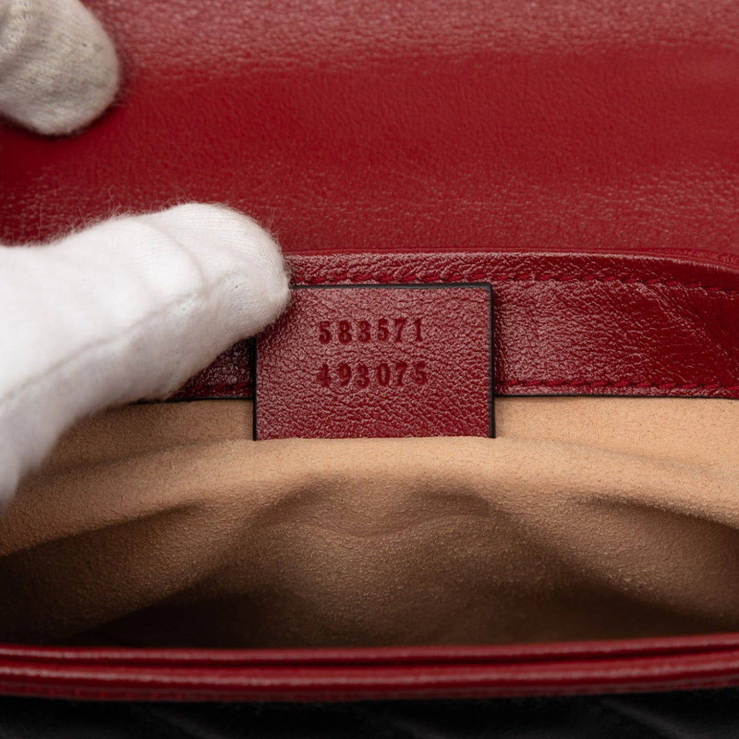 Gucci Black Red Color Leather Shoulder Bag