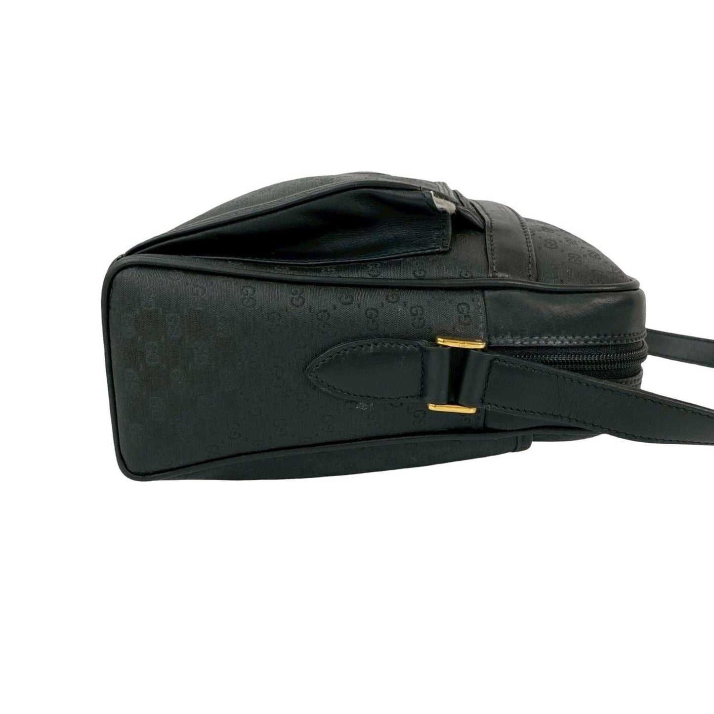 Gucci Black Leather Pvc Pochette Shoulder Bag