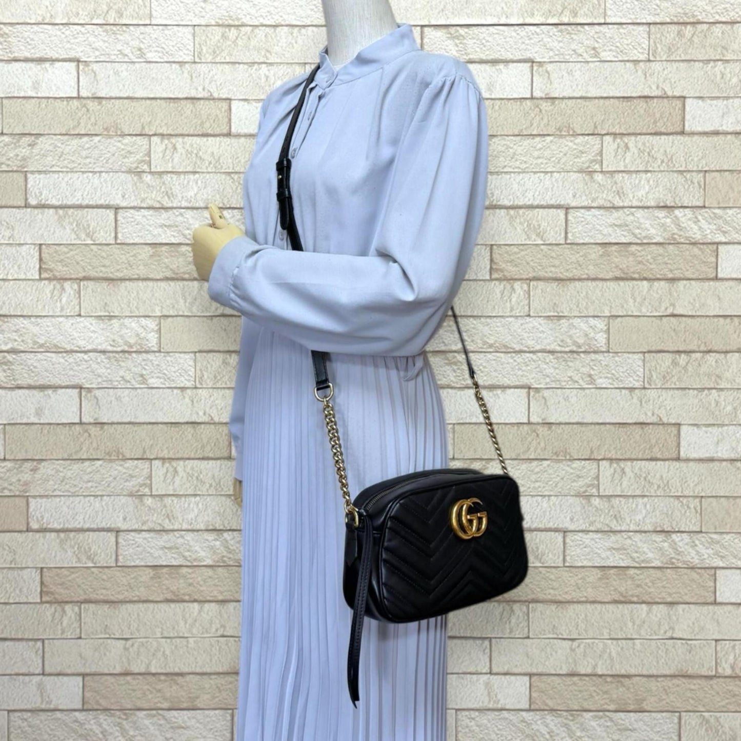 Gucci Gg Marmont Black Leather Shoulder Bag