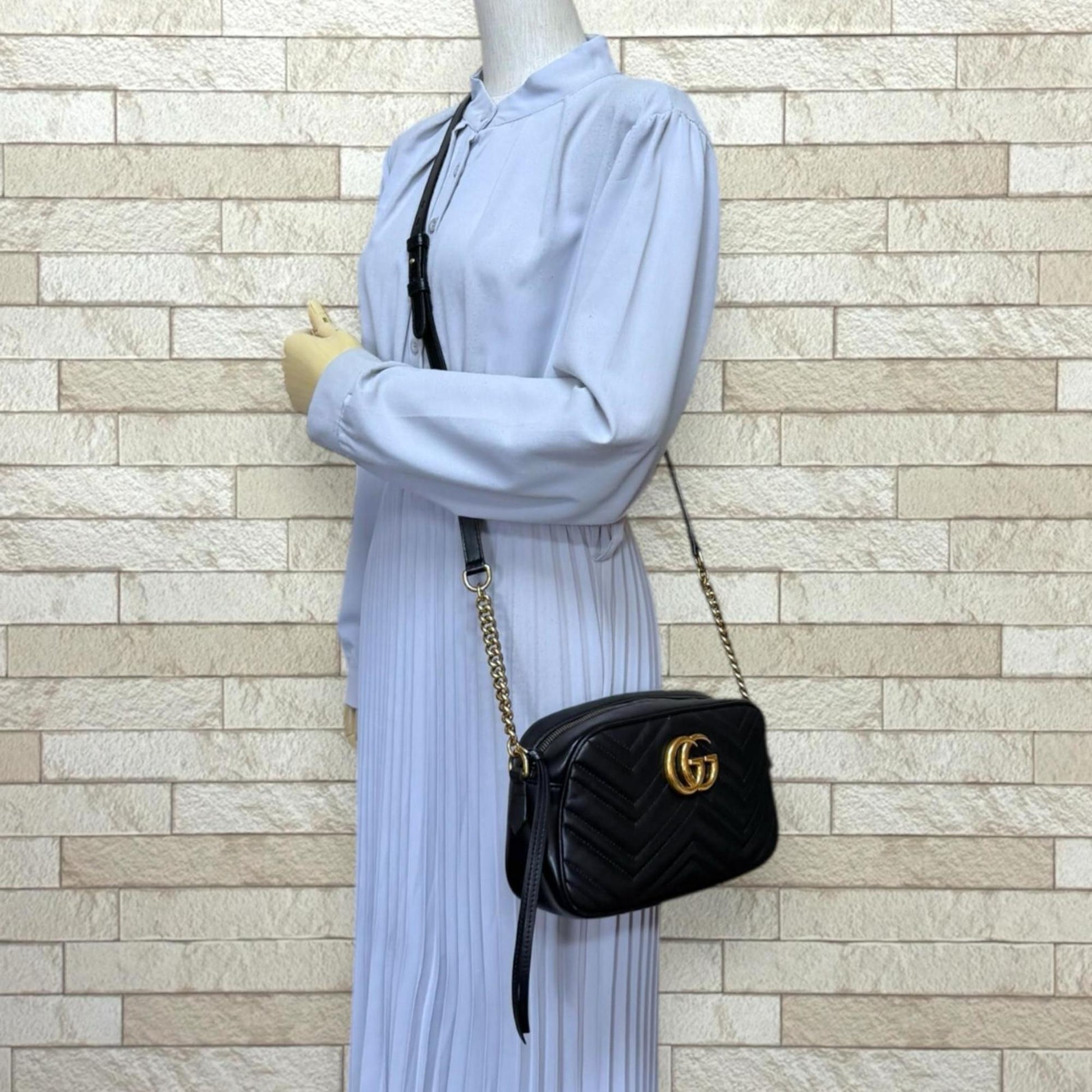 Gucci Gg Marmont Black Leather Shoulder Bag