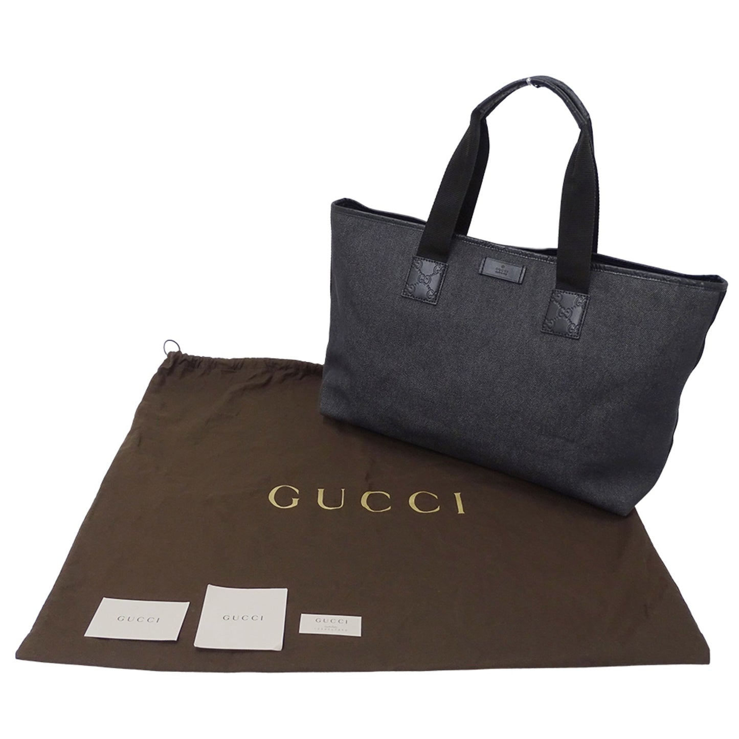 Gucci Black Denim Tote Bag