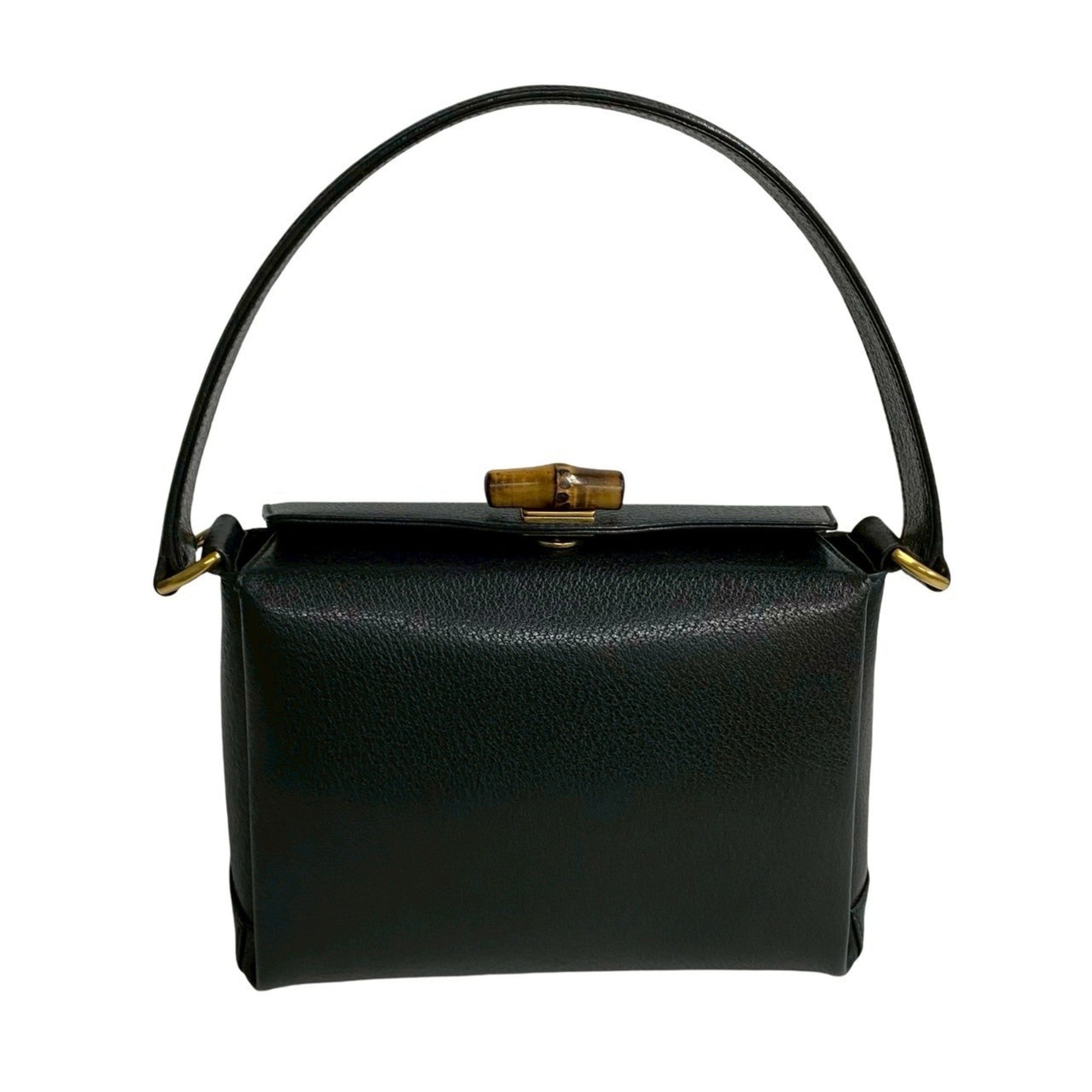 Gucci Black Leather Handbag Tote Bag