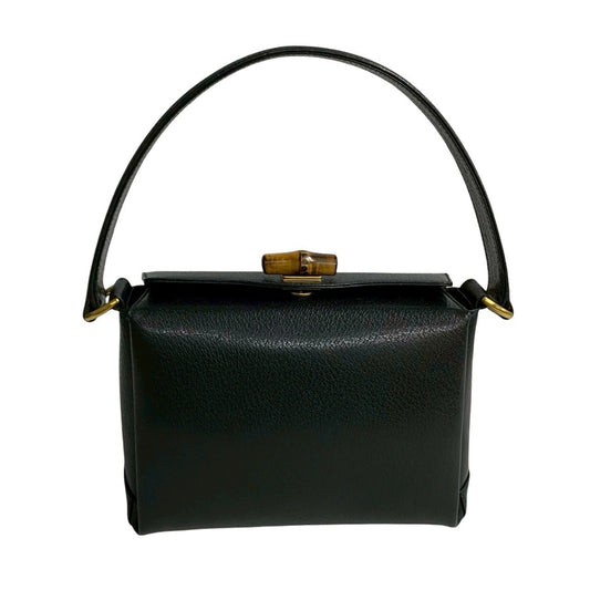 Gucci Black Leather Handbag Tote Bag