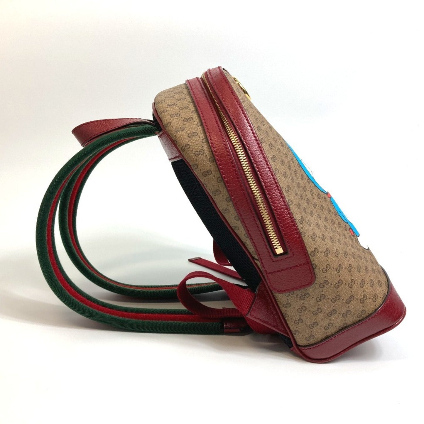 Gucci Beige Red Color Pvc Leather Backpack