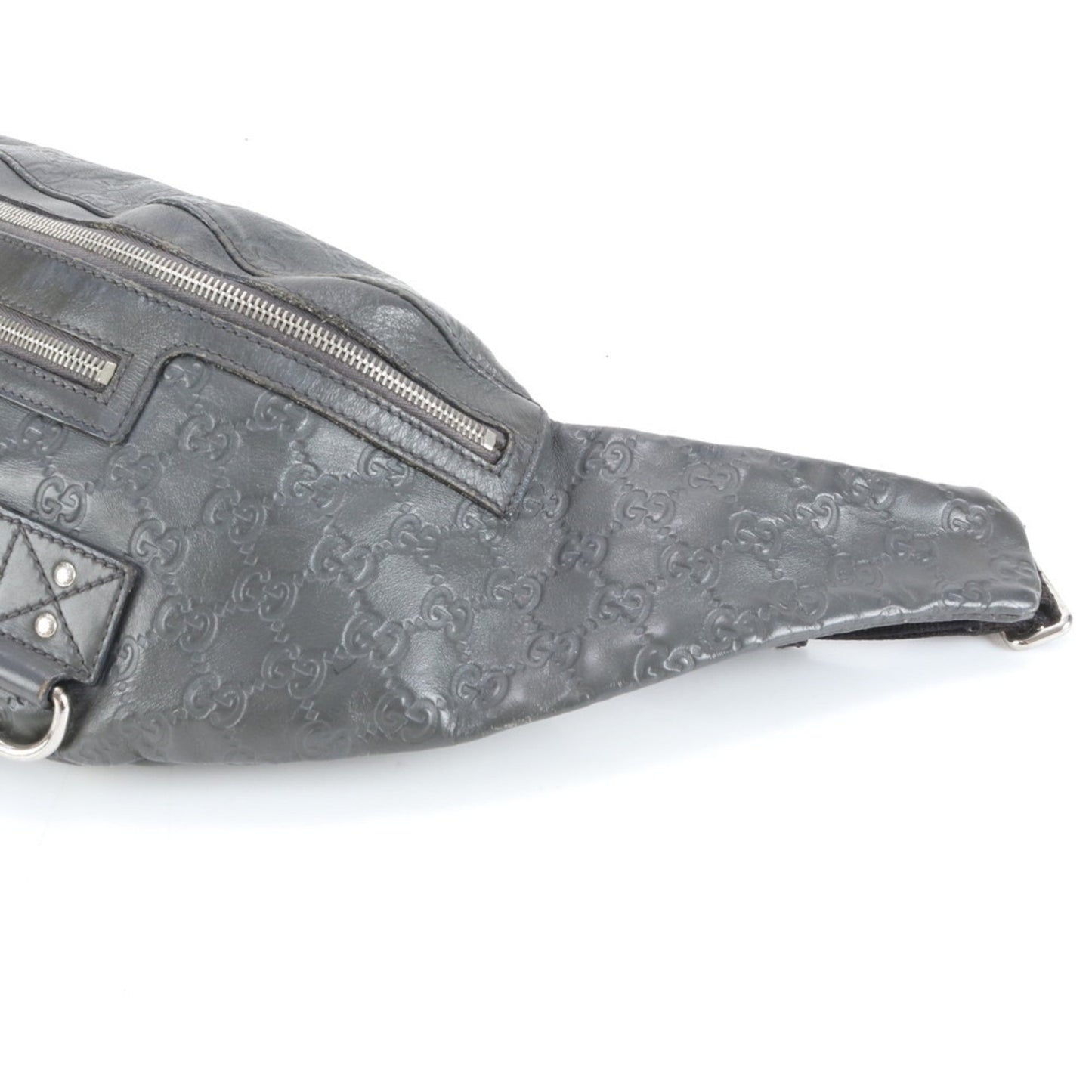 Gucci Dark Gray Leather Pouch Sling Bag