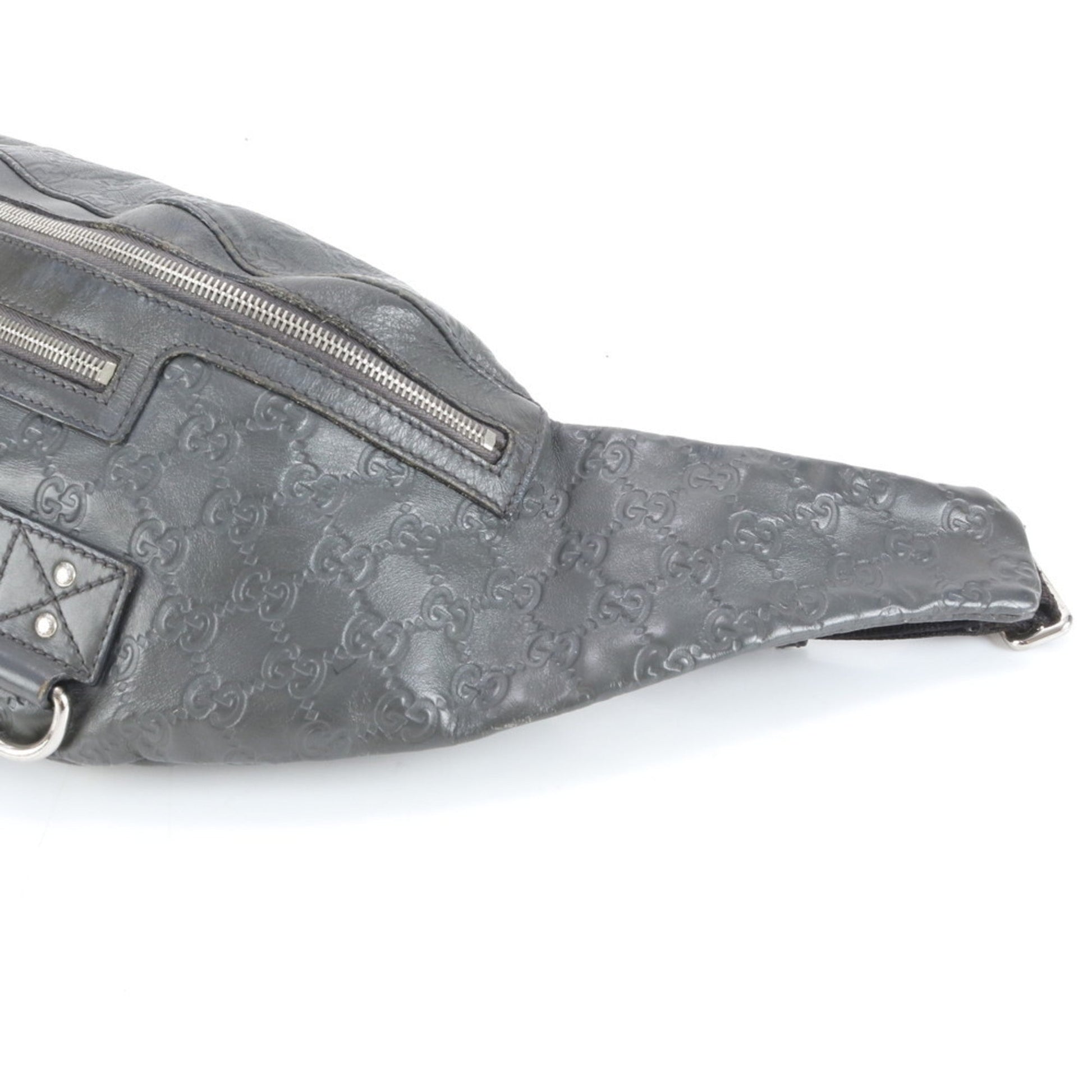 Gucci Dark Gray Leather Pouch Sling Bag