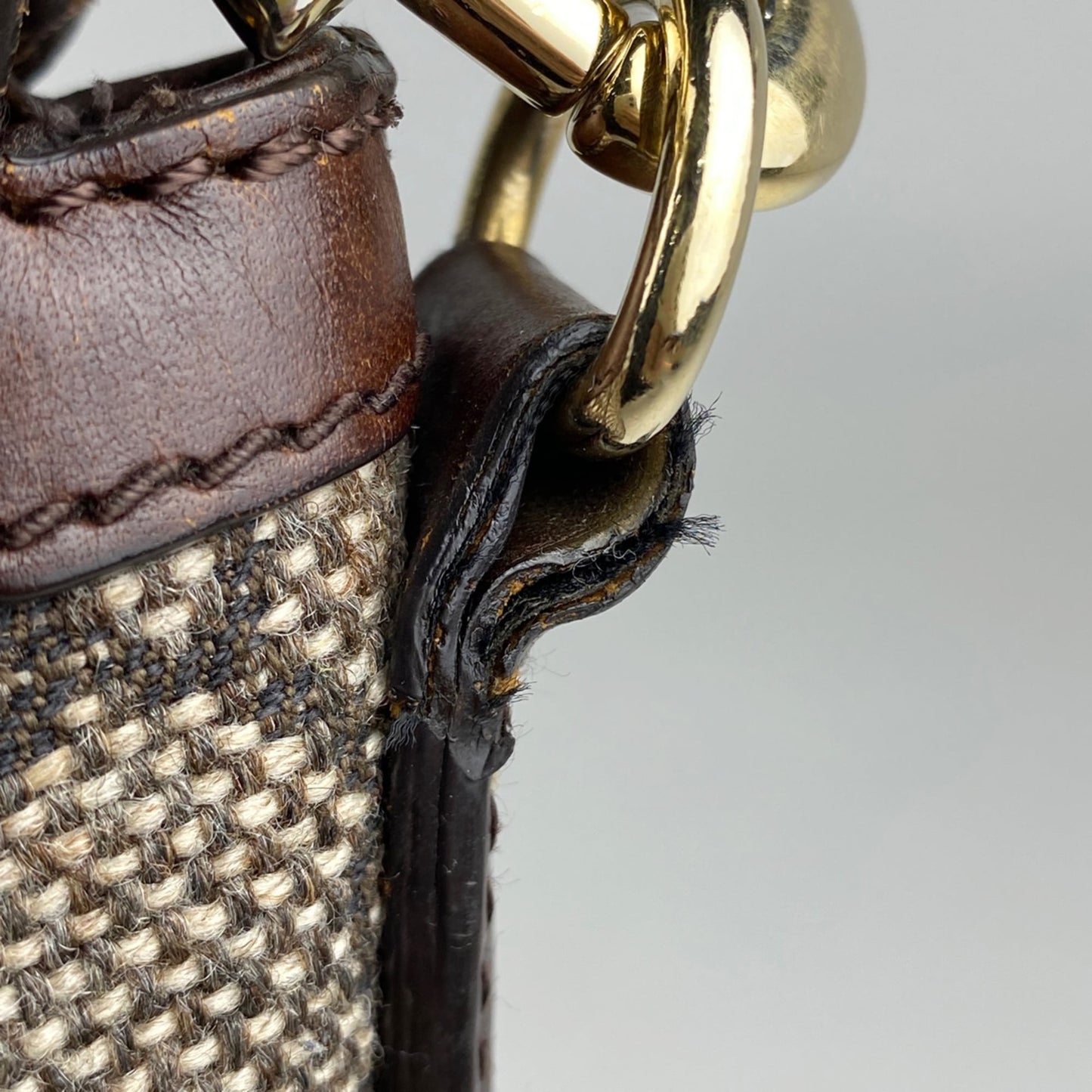Gucci Brown Fabric Leather Shoulder Bag
