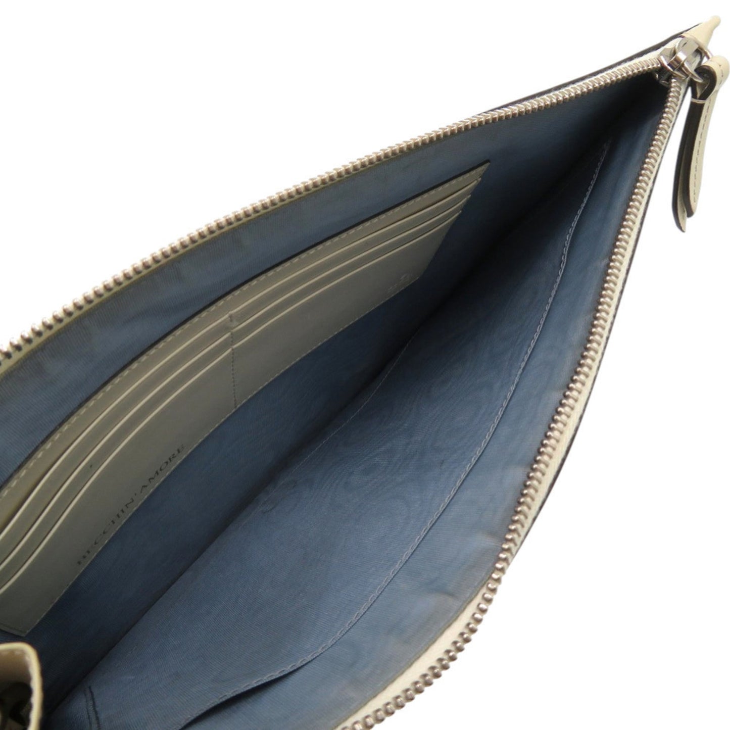 Gucci Gold Ivory Leather Clutch Bag