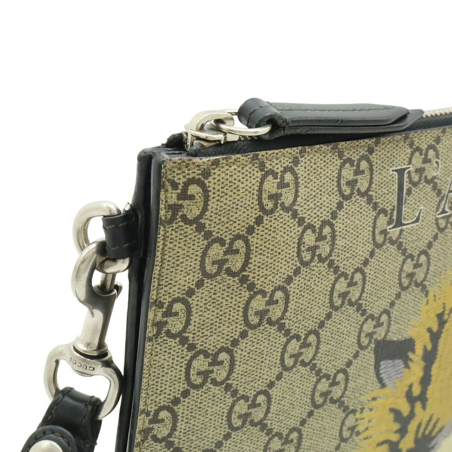 Gucci Beige Khaki Multi-Color Yellow Gg Supreme Clutch Bag