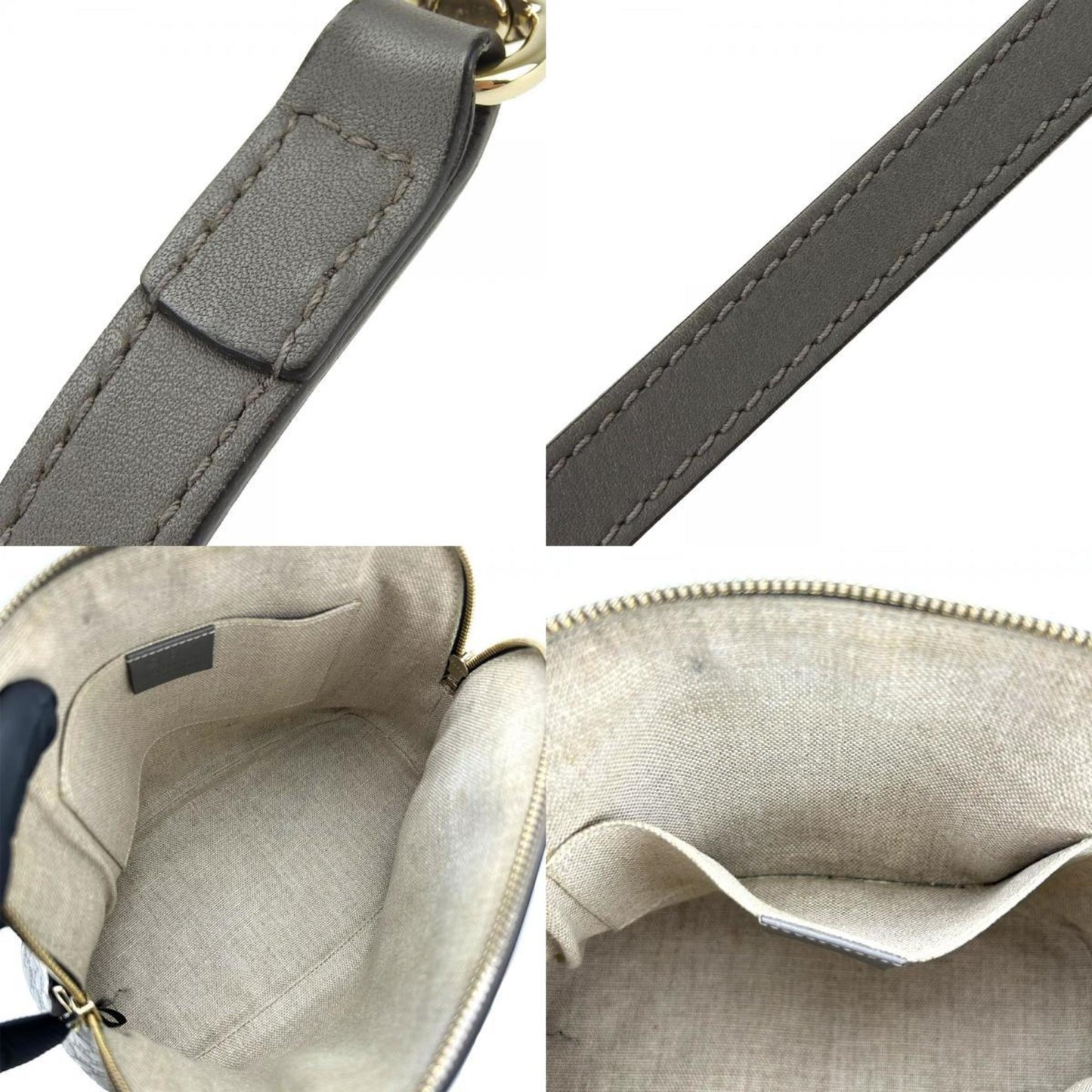 Gucci Gray Leather Handbag Shoulder Bag