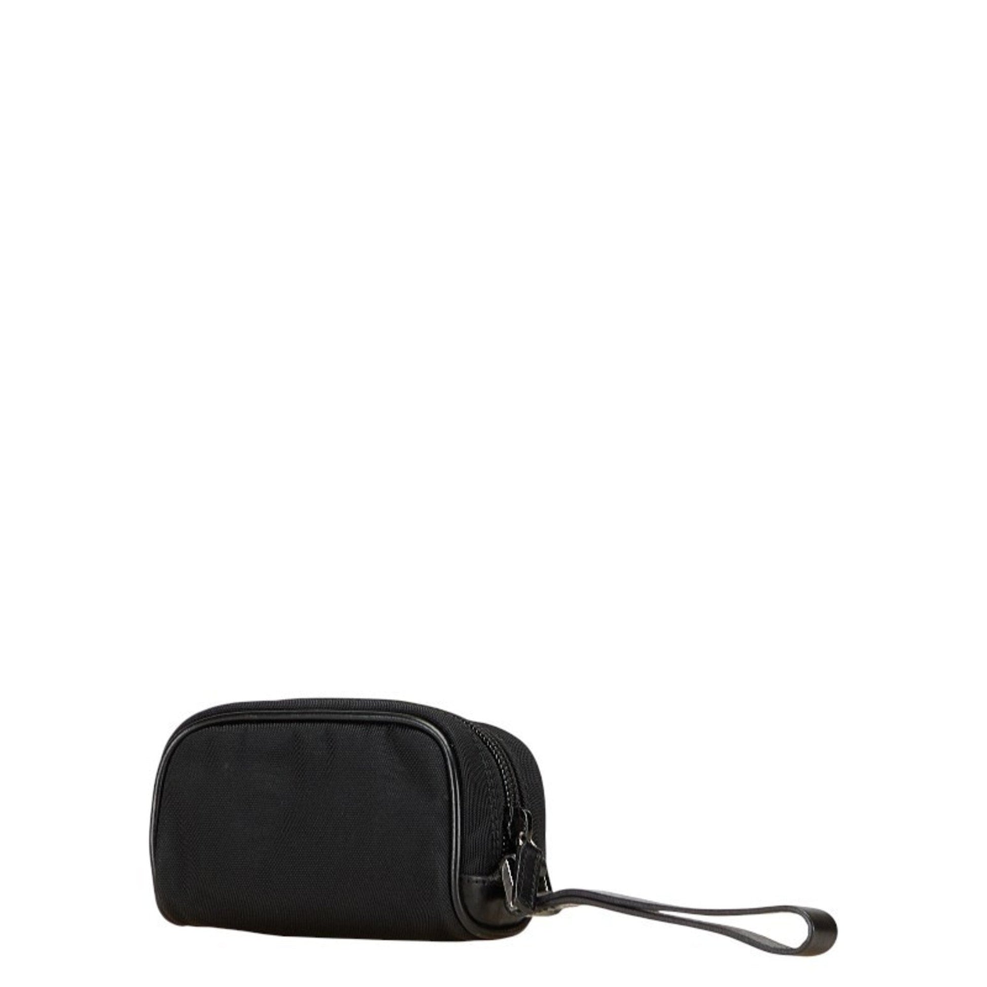 Gucci Black Nylon Leather Pouch