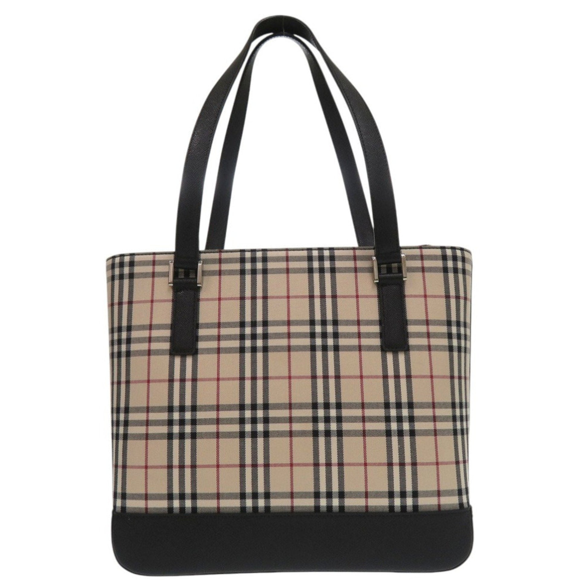 Burberry Tote Bag Leather Canvas Nylon