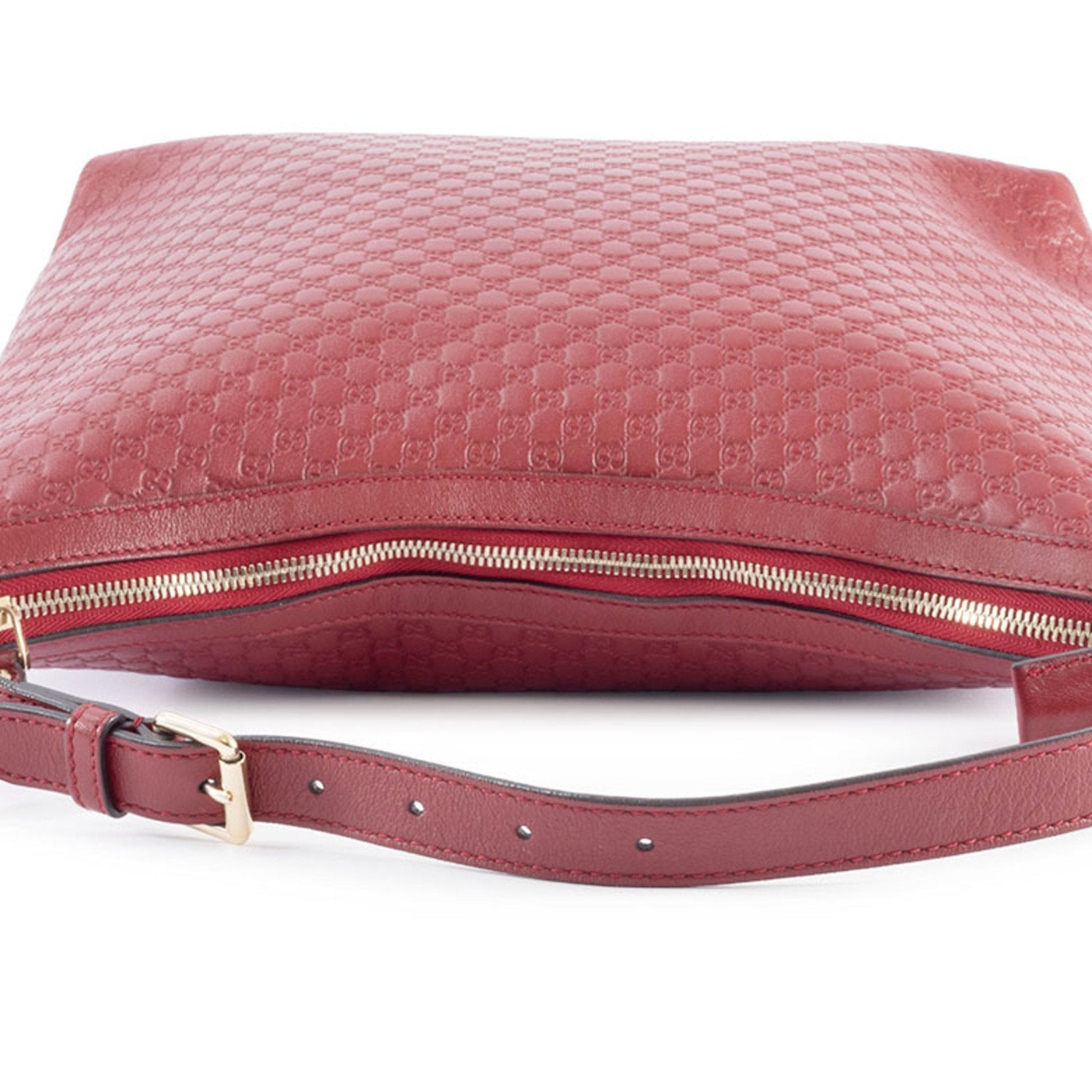 Gucci Microguccissima Red Color Leather Shoulder Bag