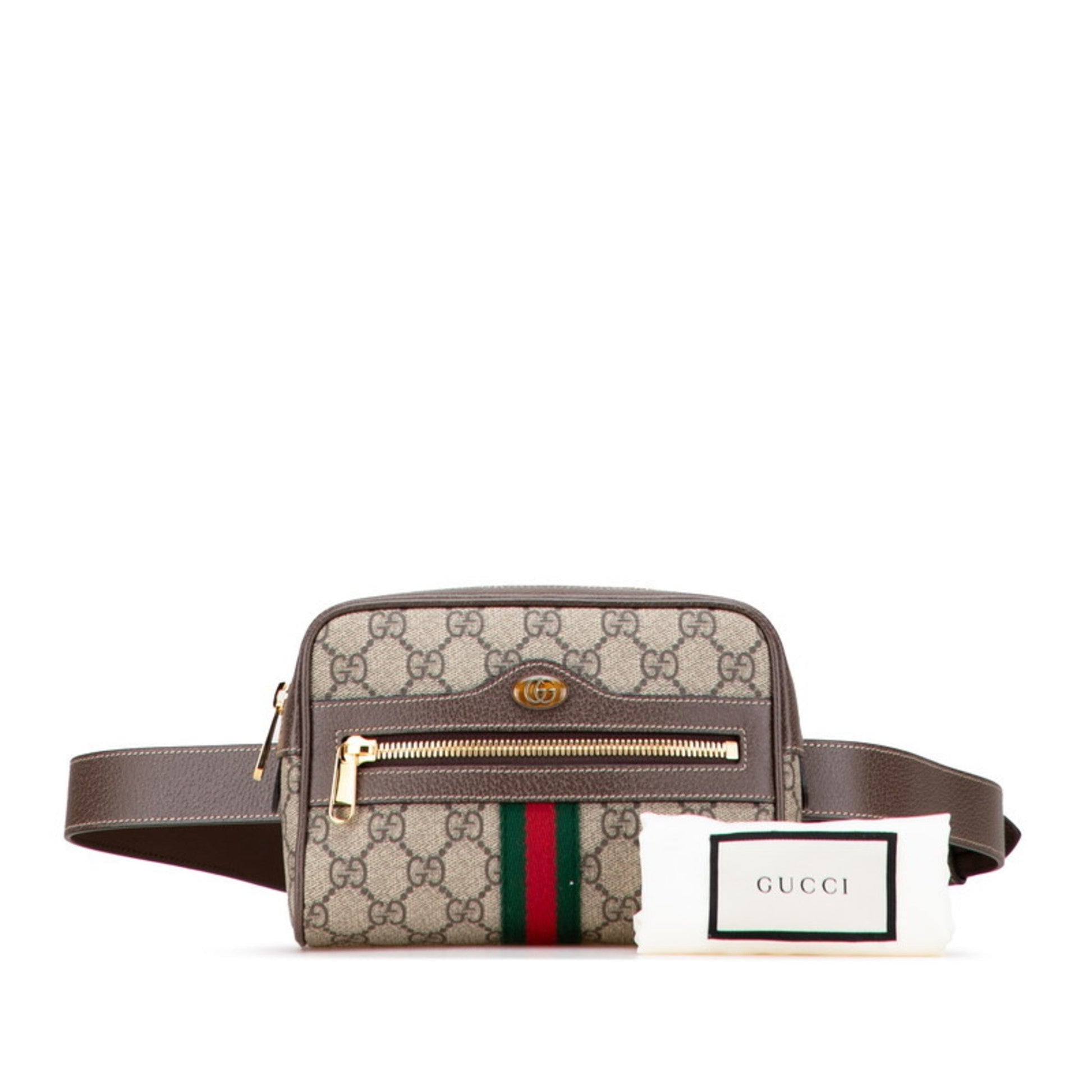 Gucci Ophidia Beige Brown Pvc Leather Fanny Pack