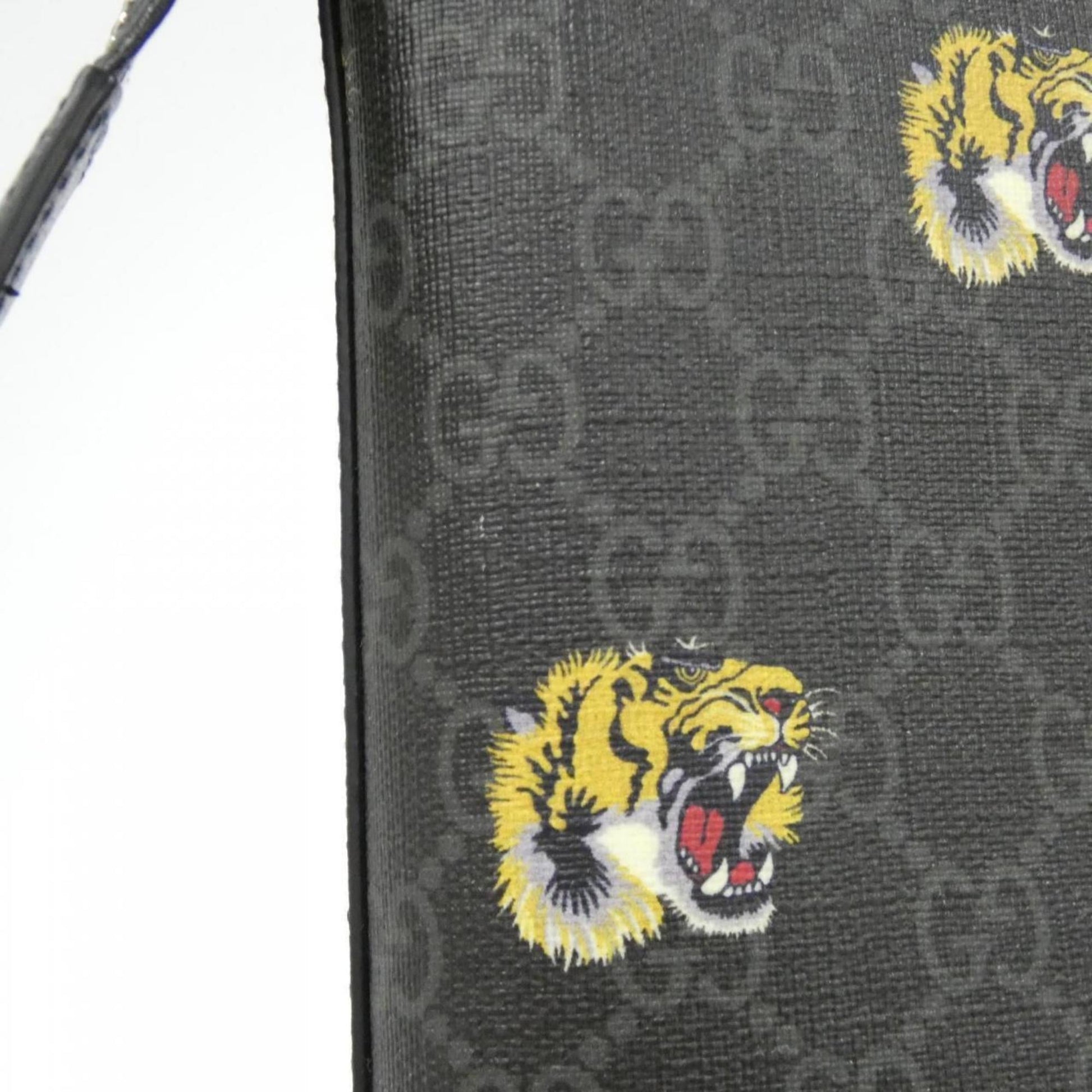Gucci Black Yellow Gg Supreme Canvas Handbag
