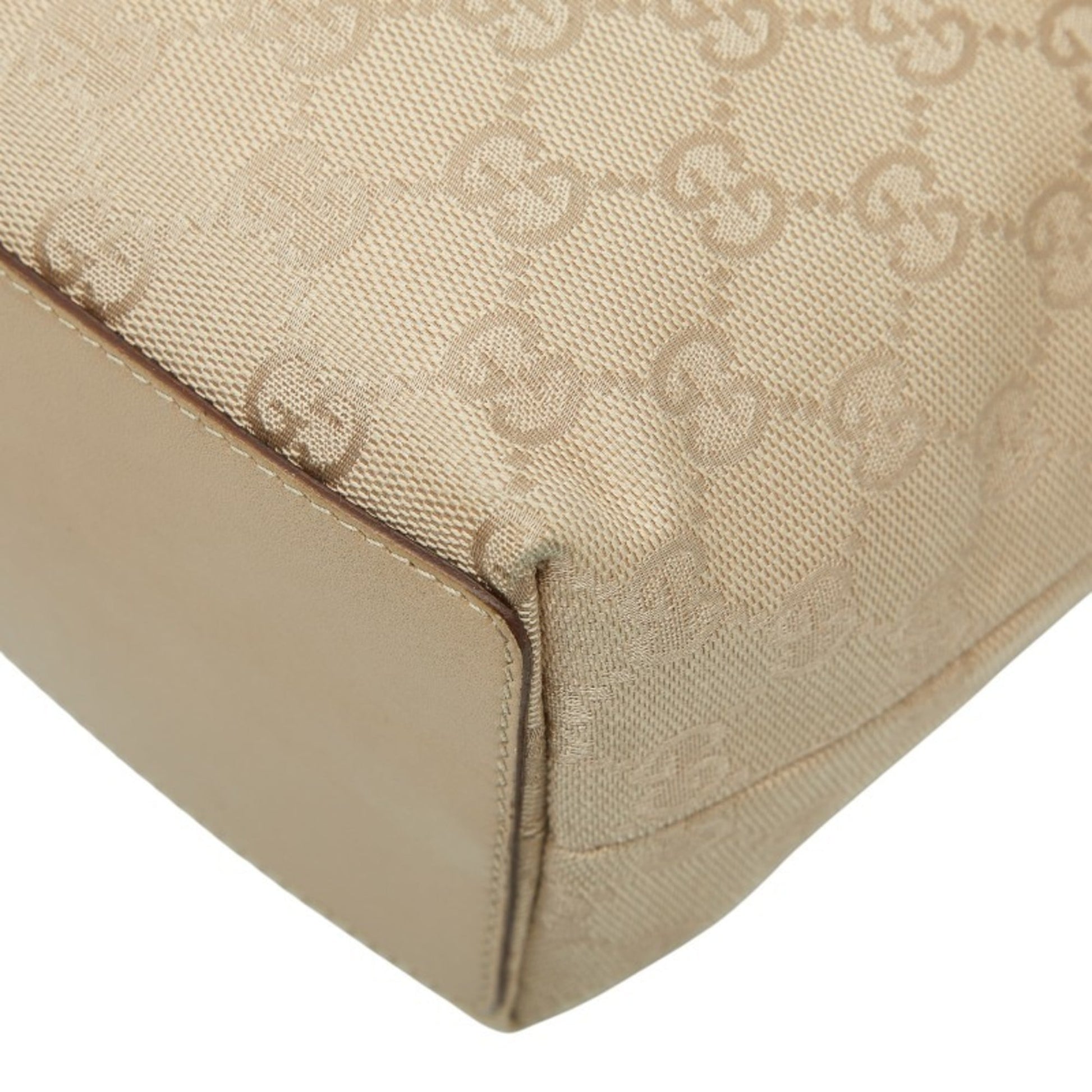 Gucci Beige Canvas Leather Handbag