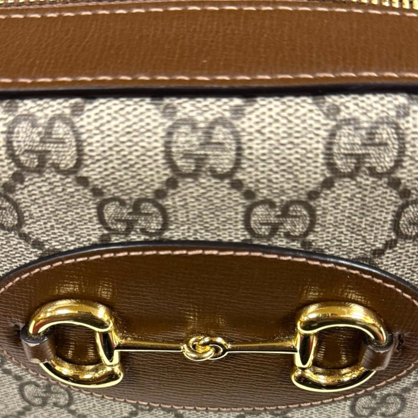 Gucci Horsebit Brown Gg Supreme Shoulder Bag