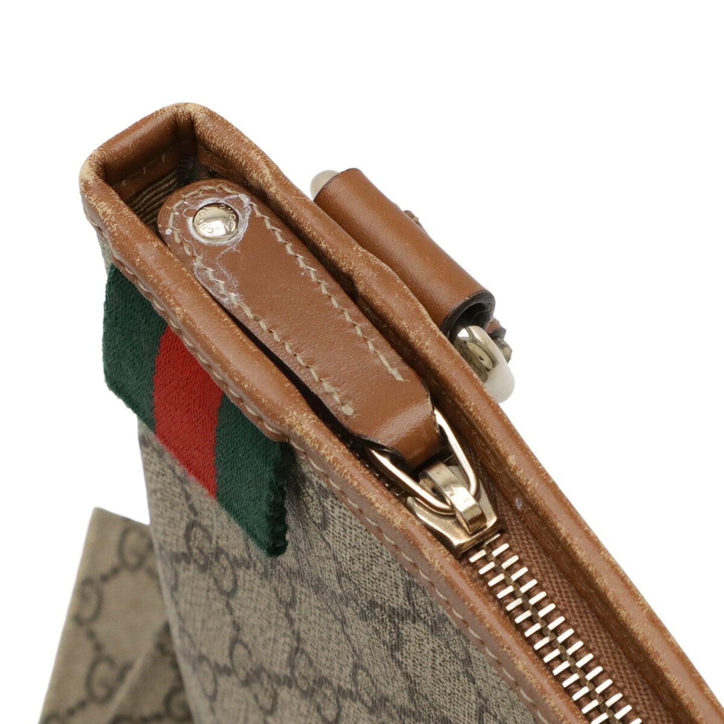 Gucci Beige Brown Brown Khaki Gg Supreme Shoulder Bag