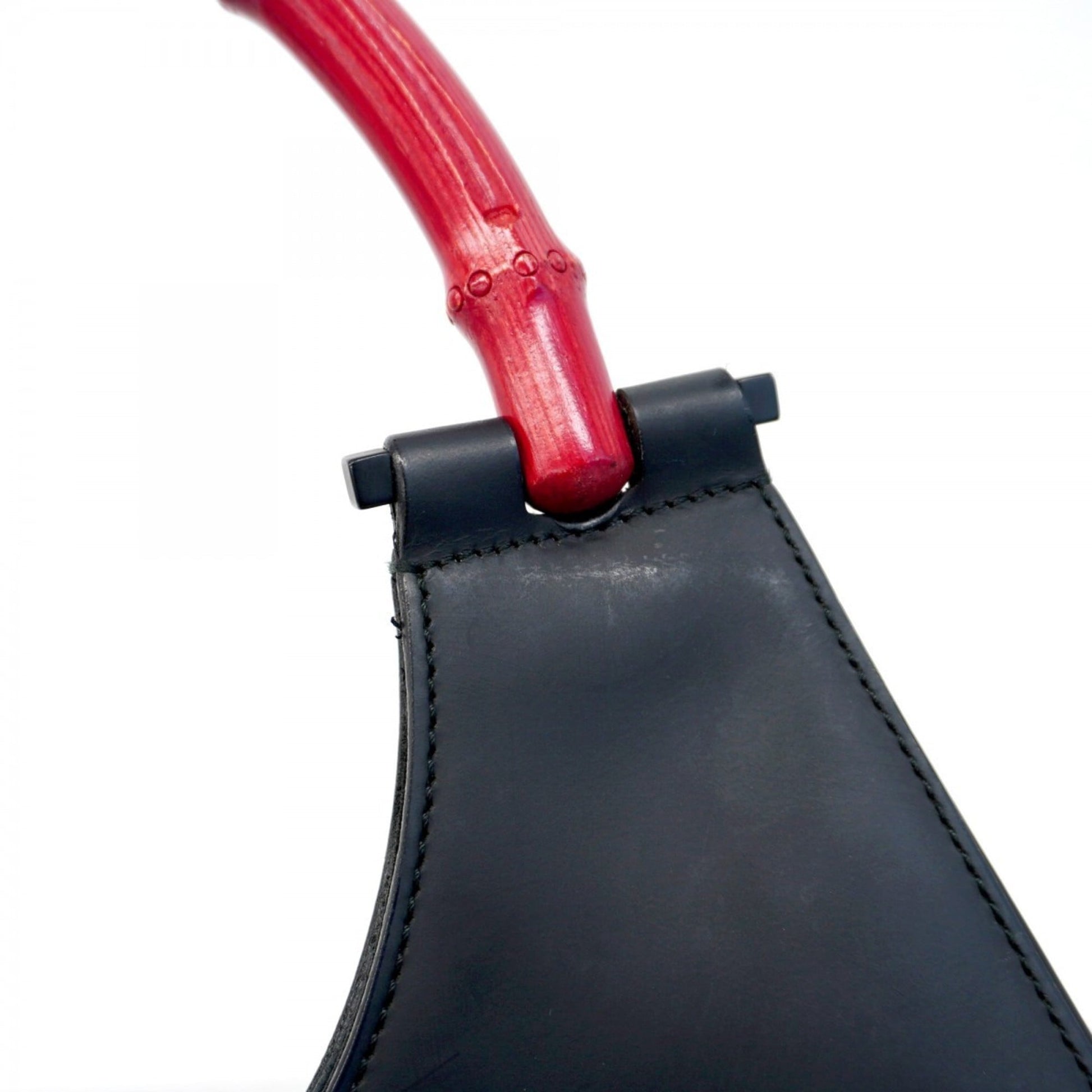Gucci Black Red Color Leather Handbag