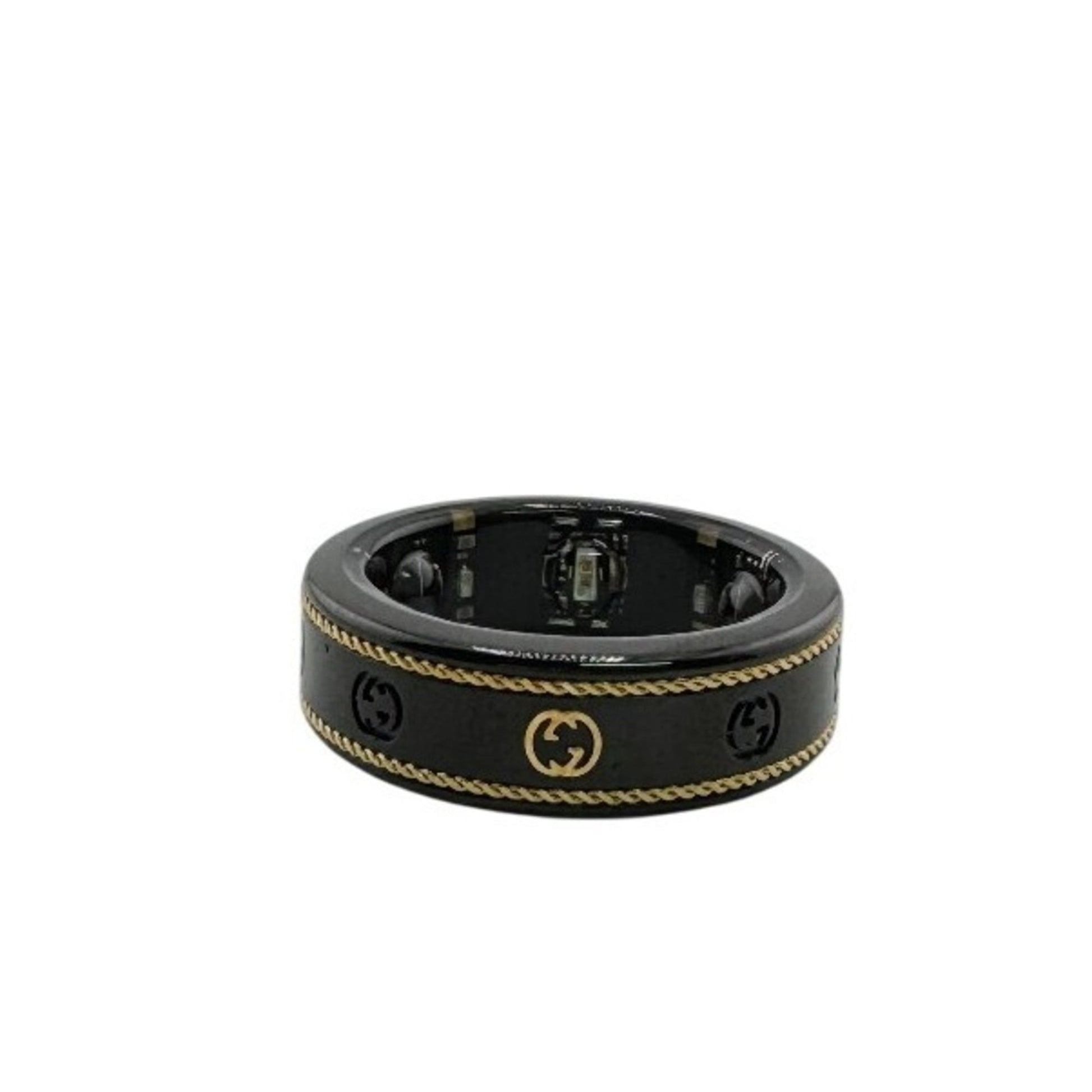 Gucci Gold Black Titanium Band Ring