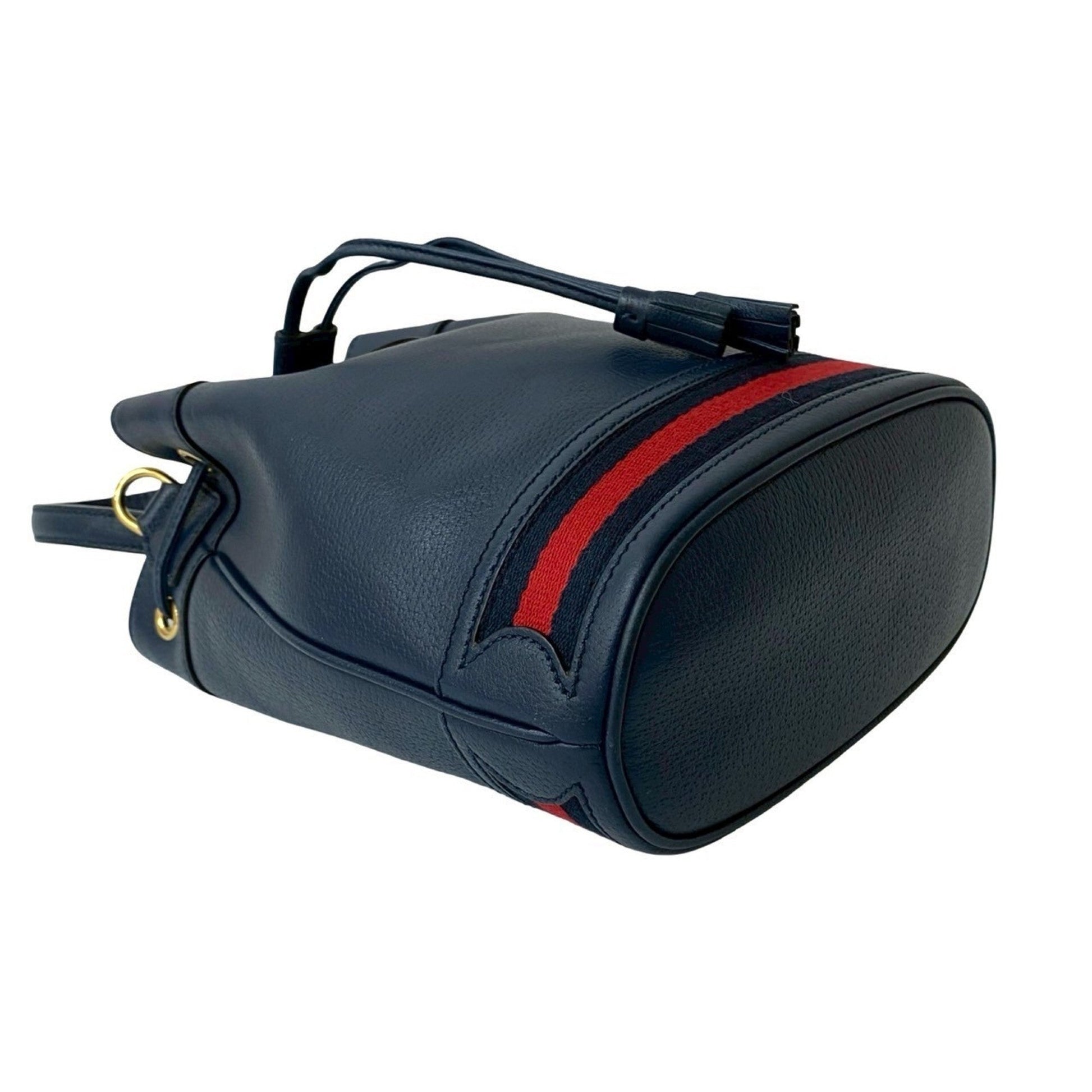 Gucci Navy Red Color Leather Shoulder Bag