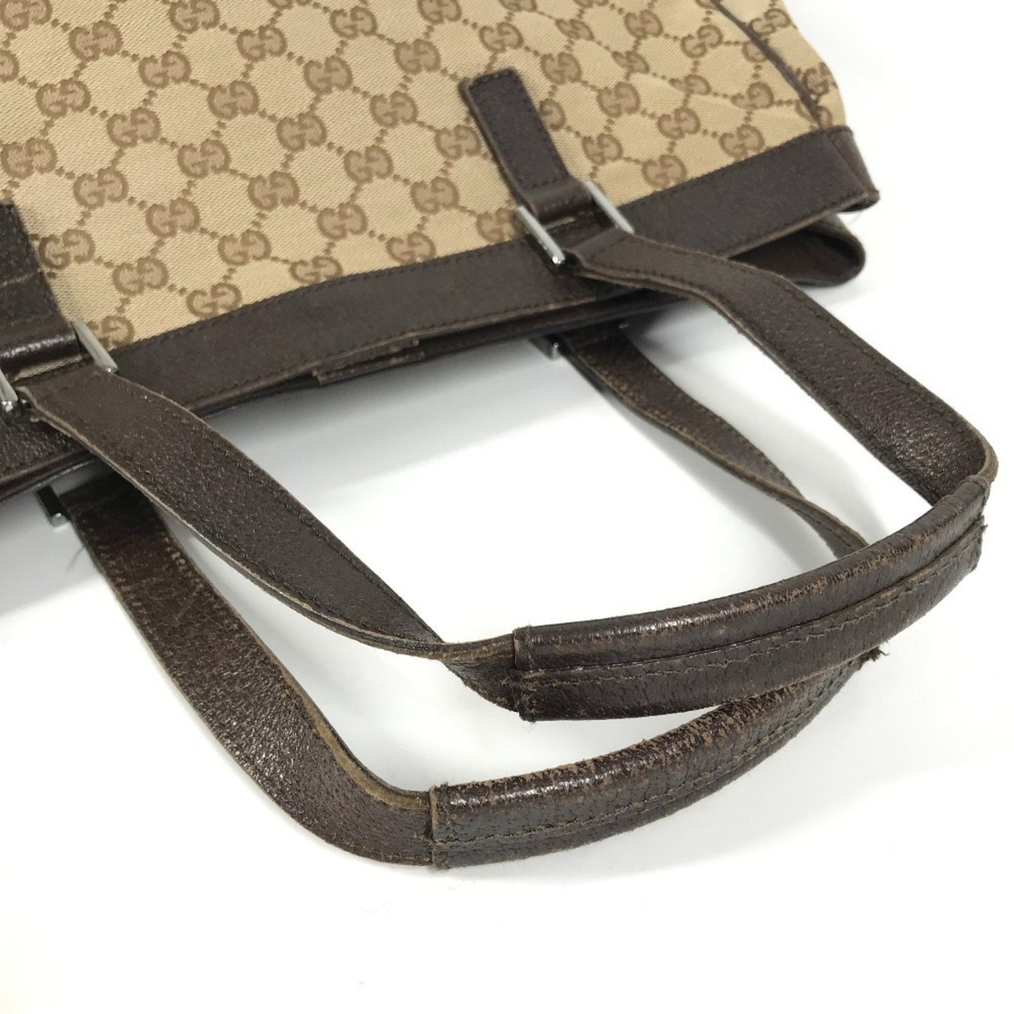 Gucci Beige Dark Brown Gg Canvas Shoulder Bag Tote Bag