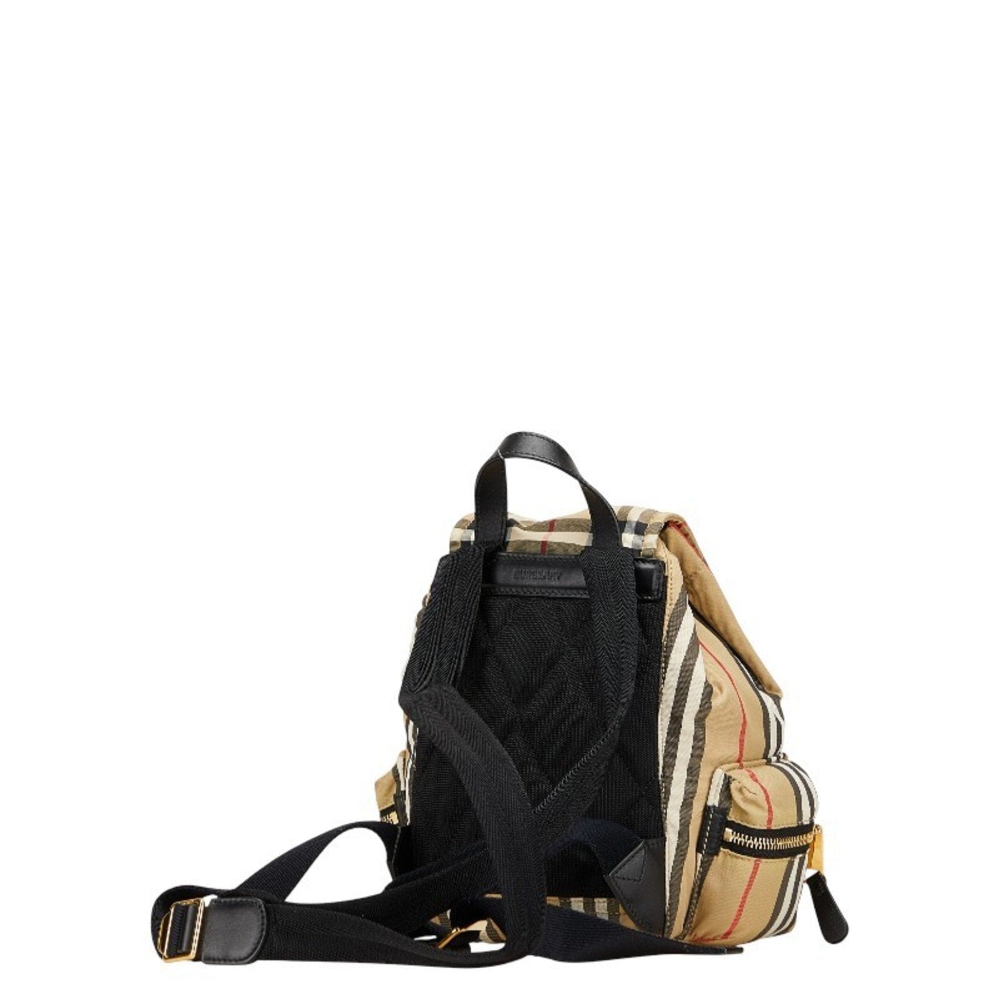 Burberry Backpack Nylon Black Beige