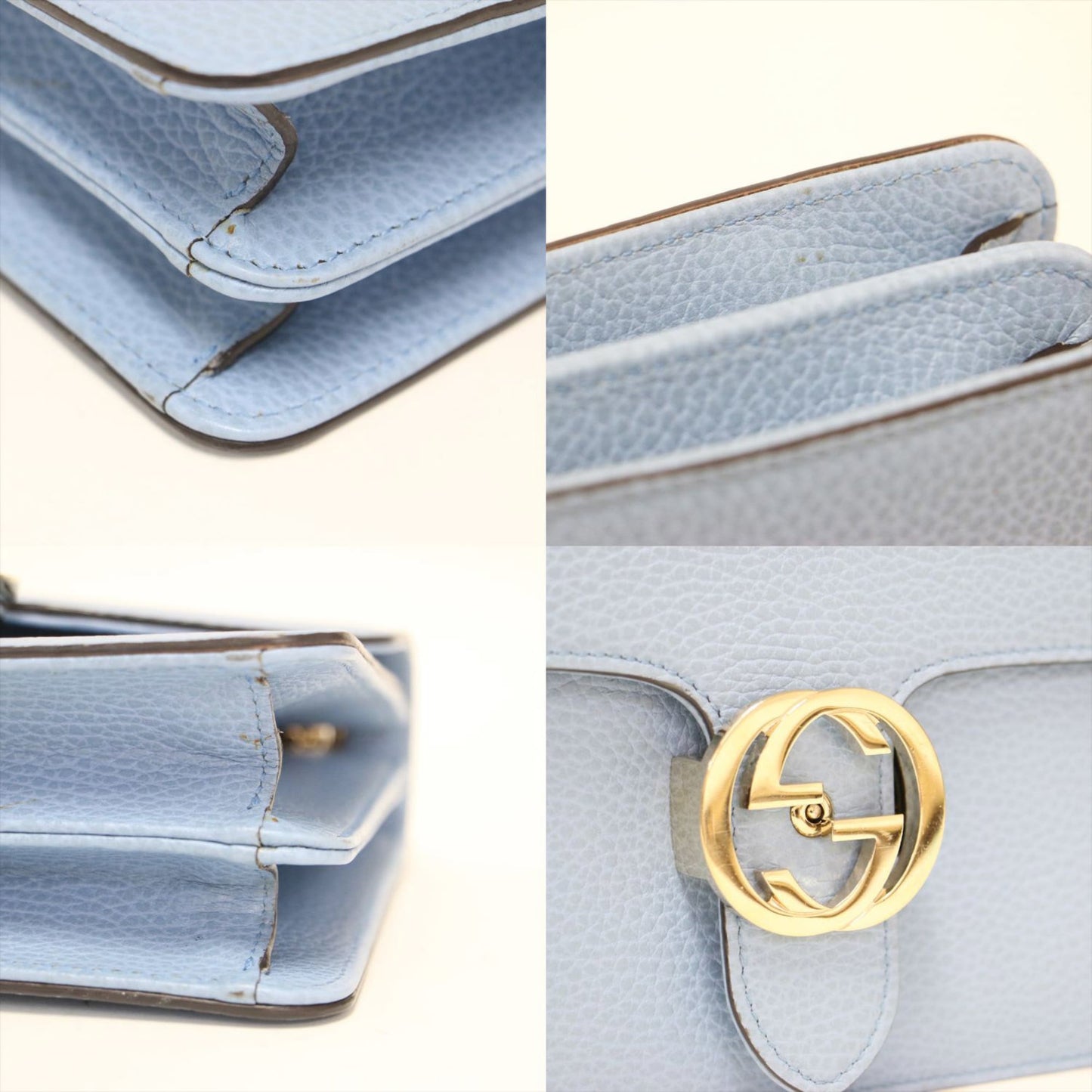 Gucci Blue Leather Shoulder Bag
