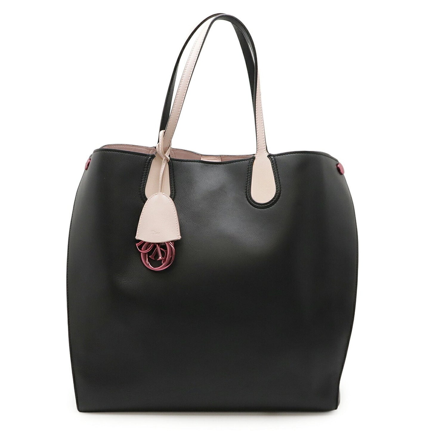 Dior Handbag Christian Tote Bag Leather Black Pink