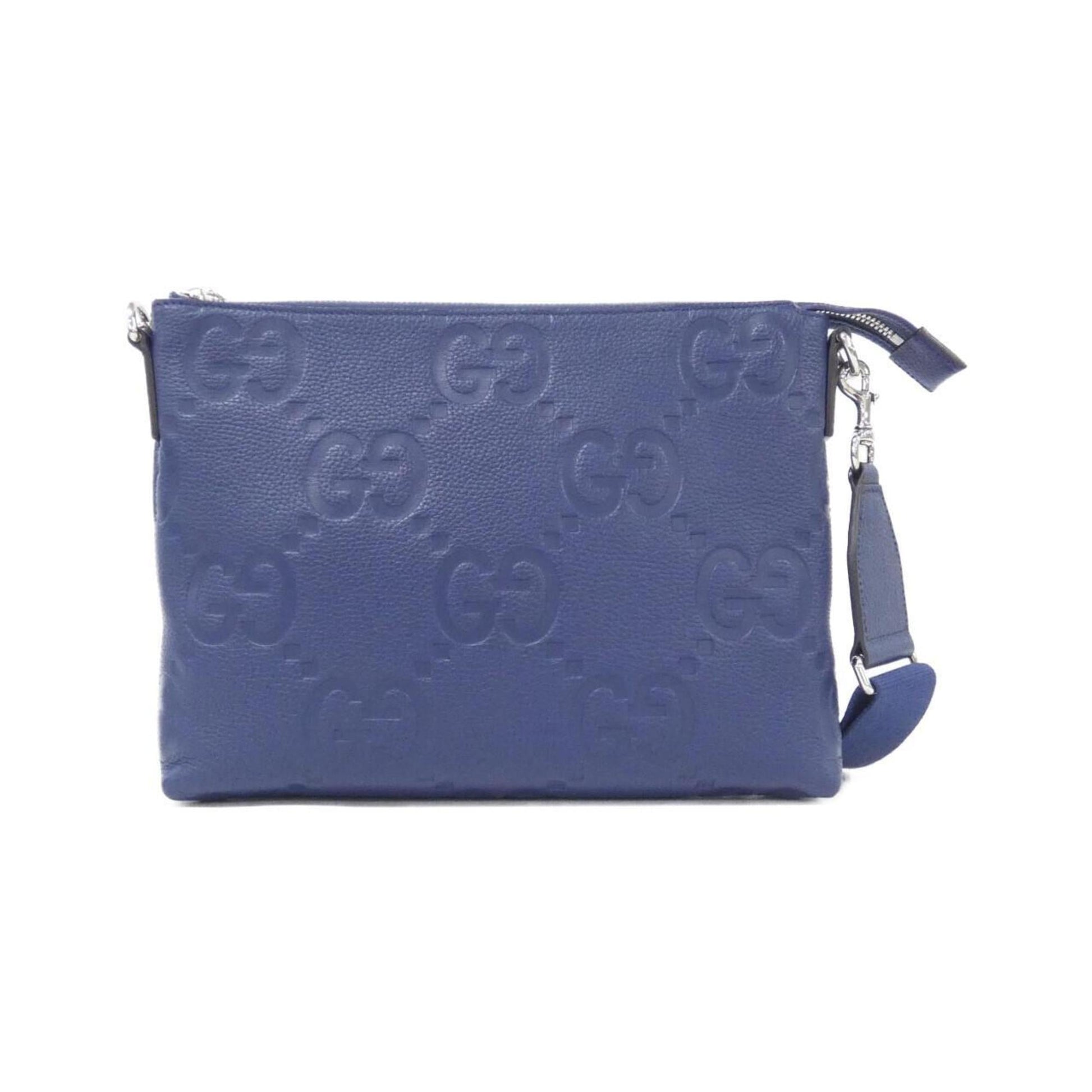 Gucci Blue Gg Leather Shoulder Bag