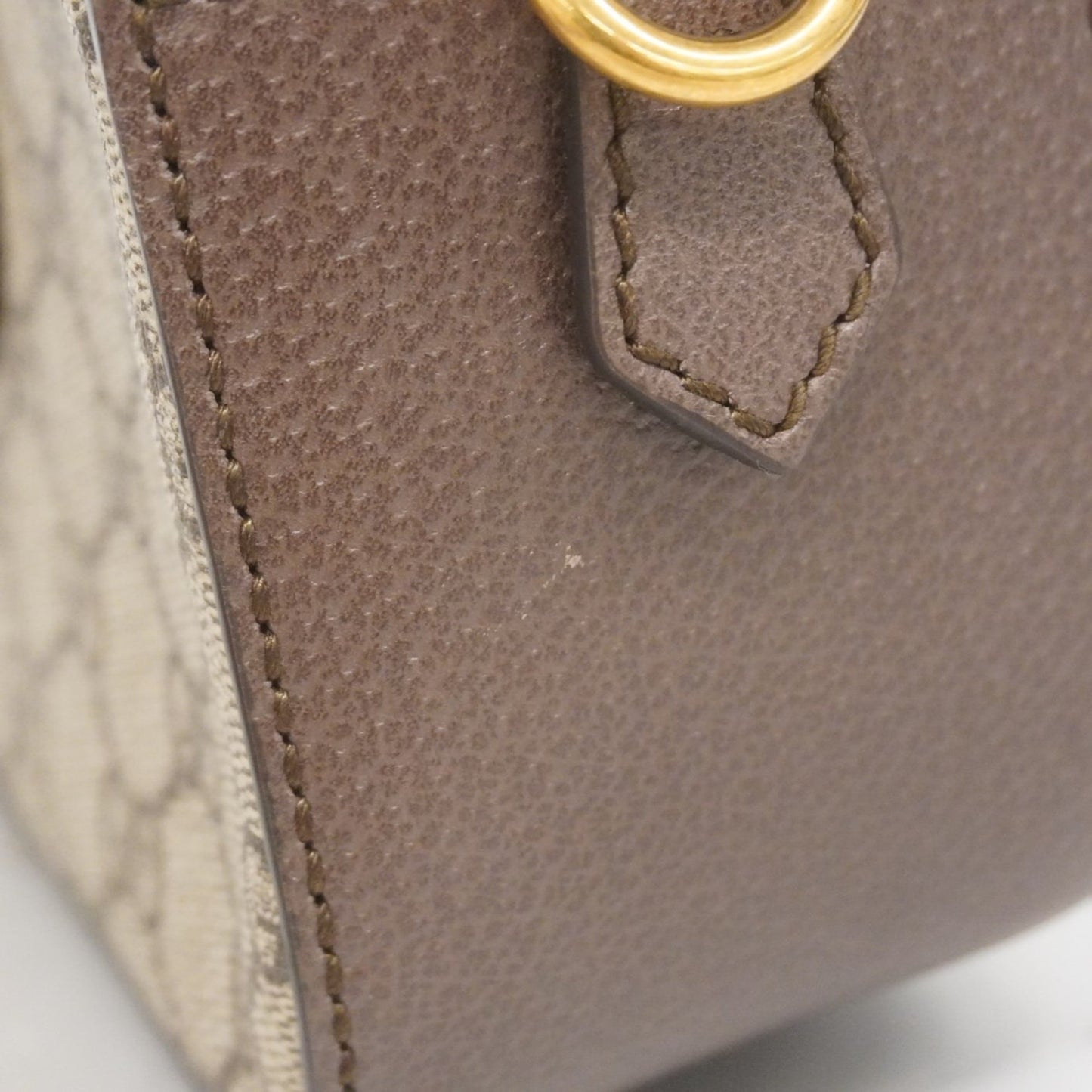 Gucci Beige Brown Pvc Shoulder Bag