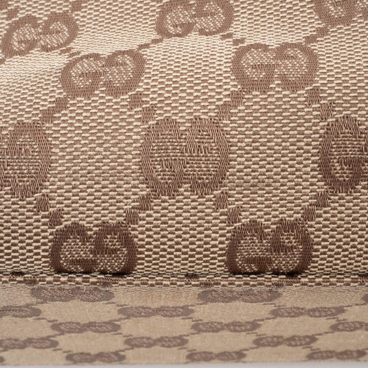 Gucci Beige Black Bamboo Canvas Handbag