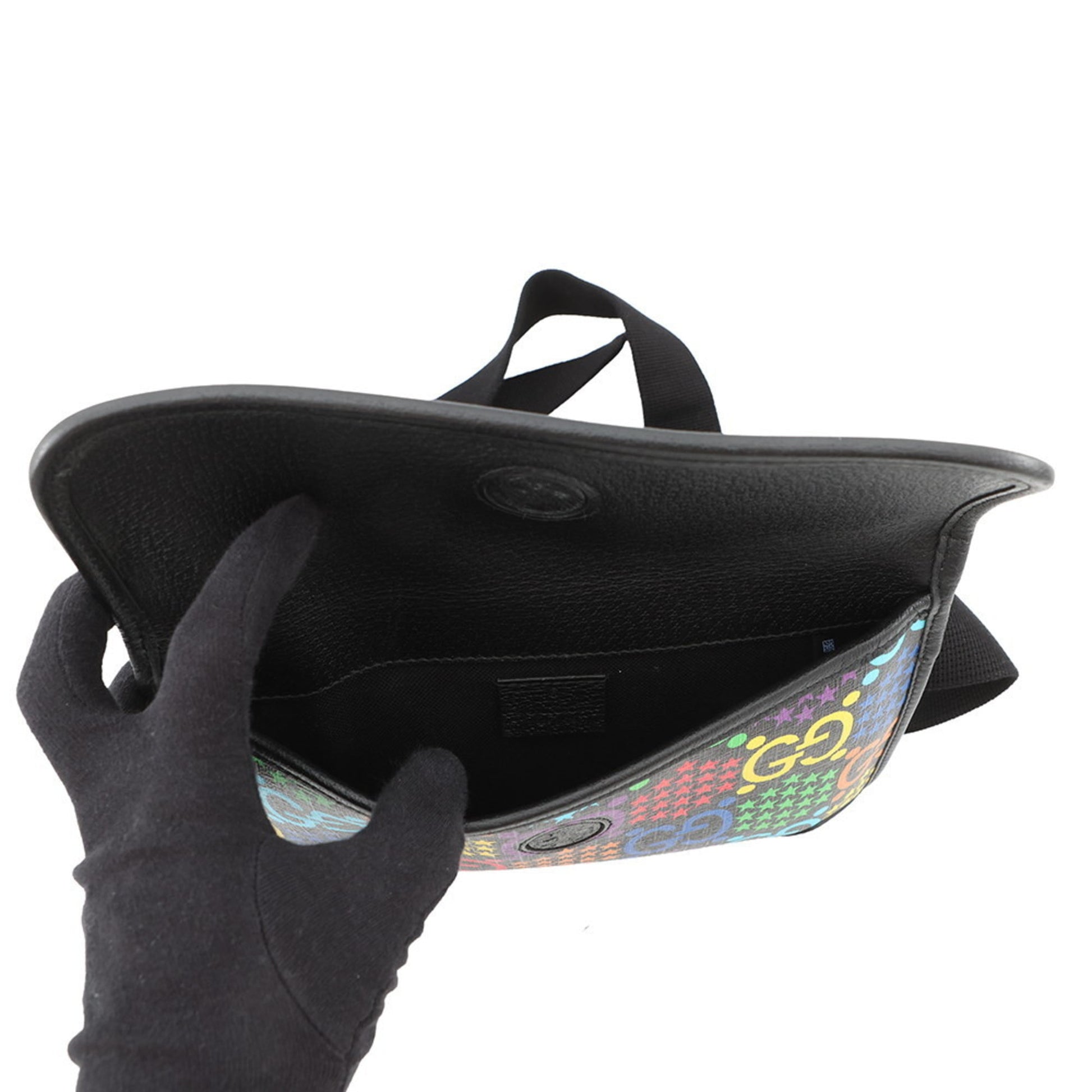 Gucci Black Multi-Color Pvc Sling Bag