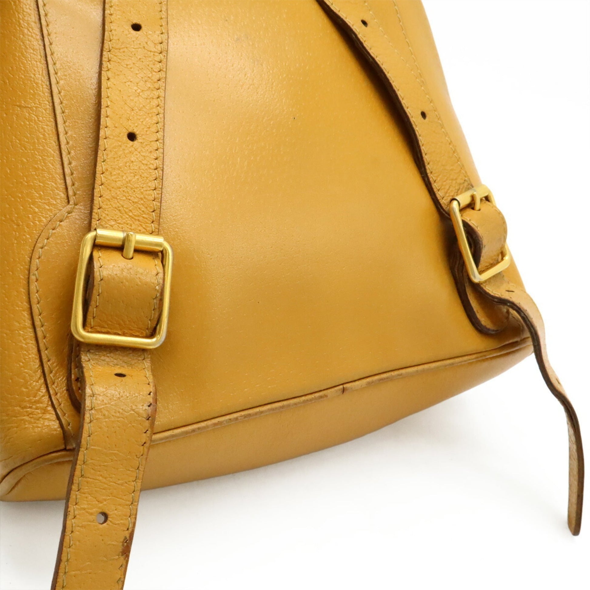 Gucci Beige Light Brown Bamboo Leather Backpack Shoulder Bag