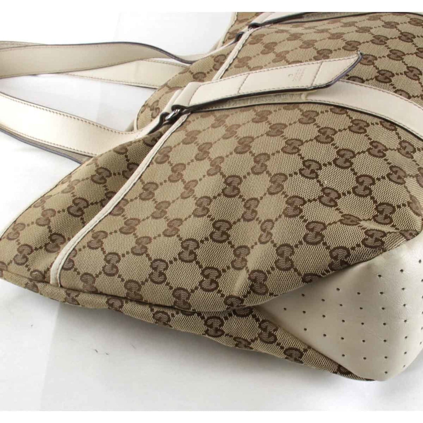 Gucci Beige Gg Canvas Tote Bag