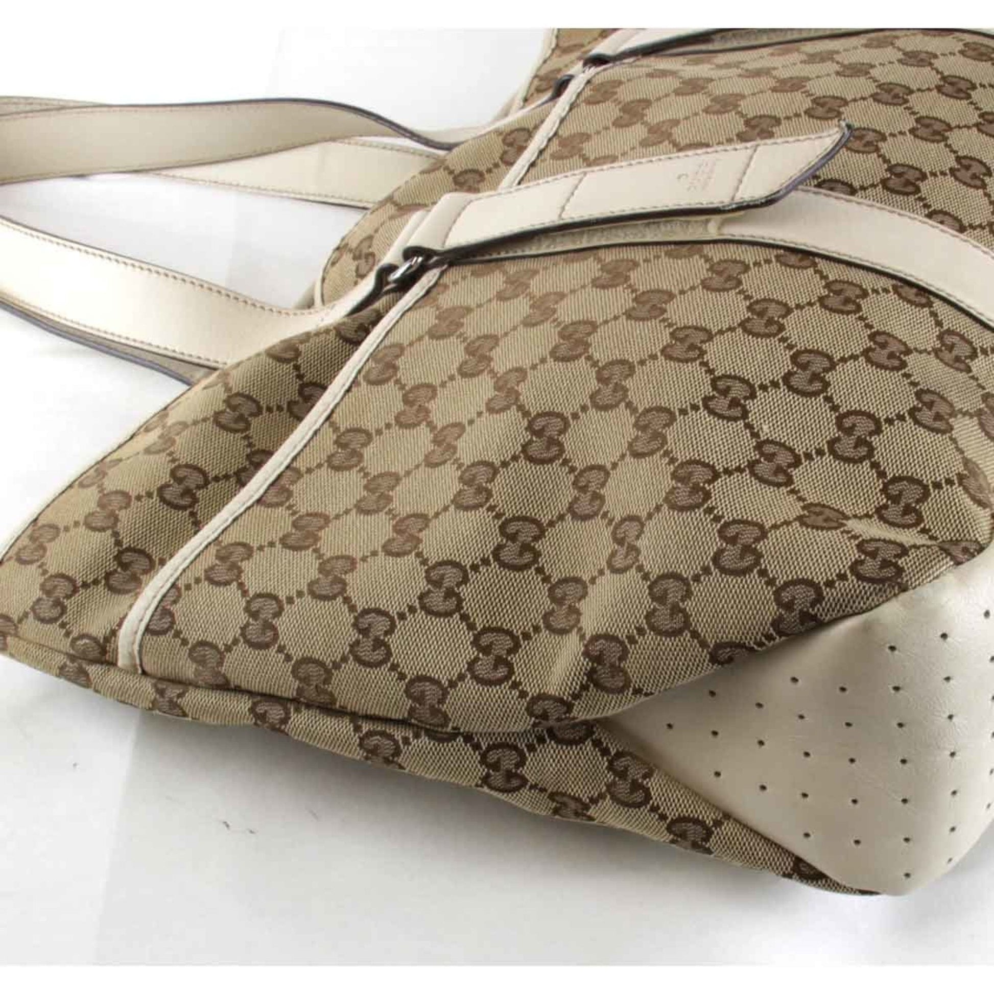 Gucci Beige Gg Canvas Tote Bag