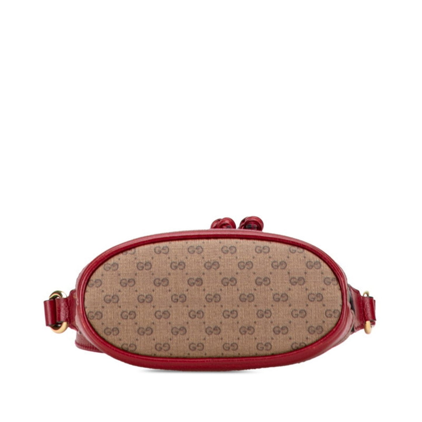 Gucci Brown Red Color Pvc Leather Shoulder Bag
