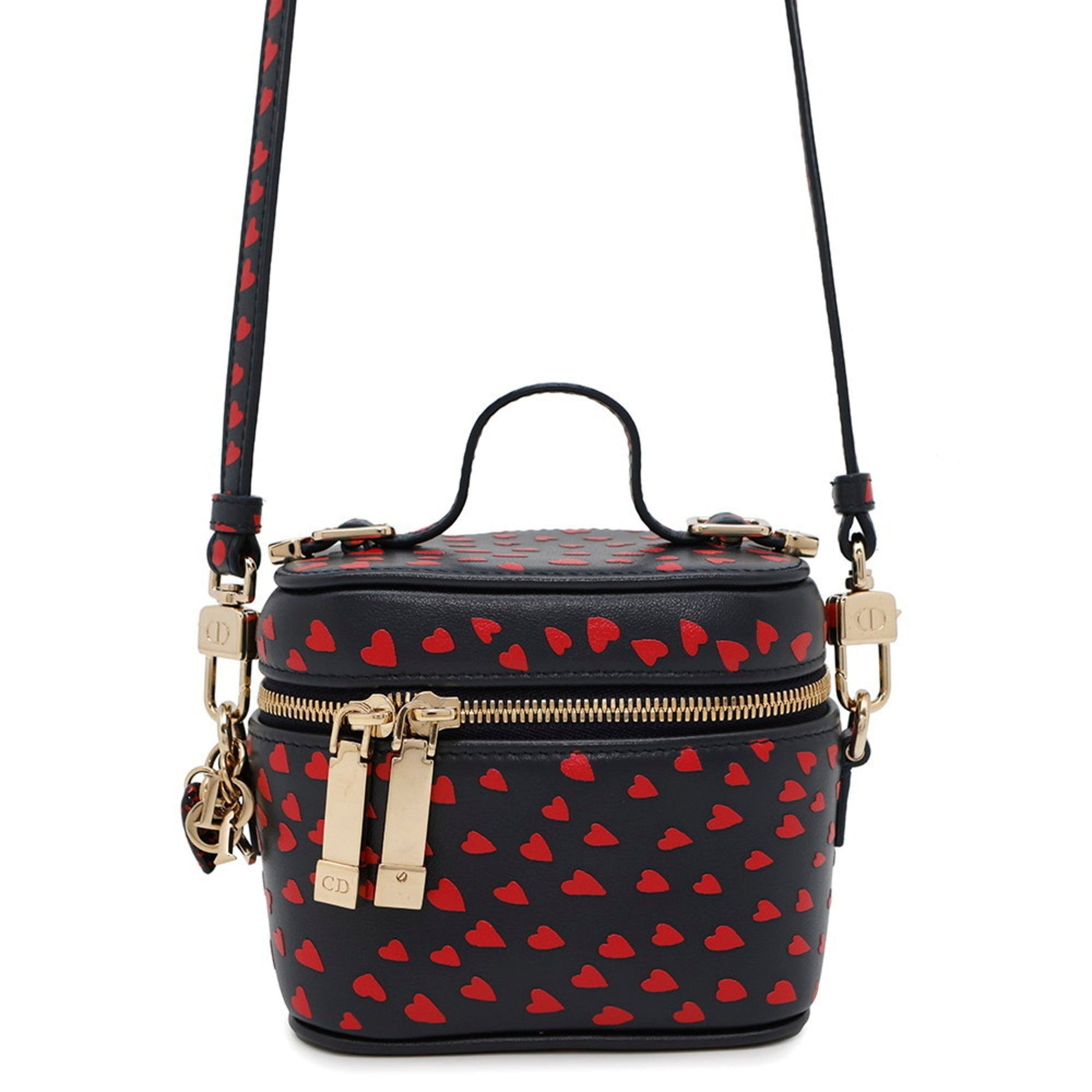 Dior Handbag Christian Color Shoulder Bag Leather Red Navy