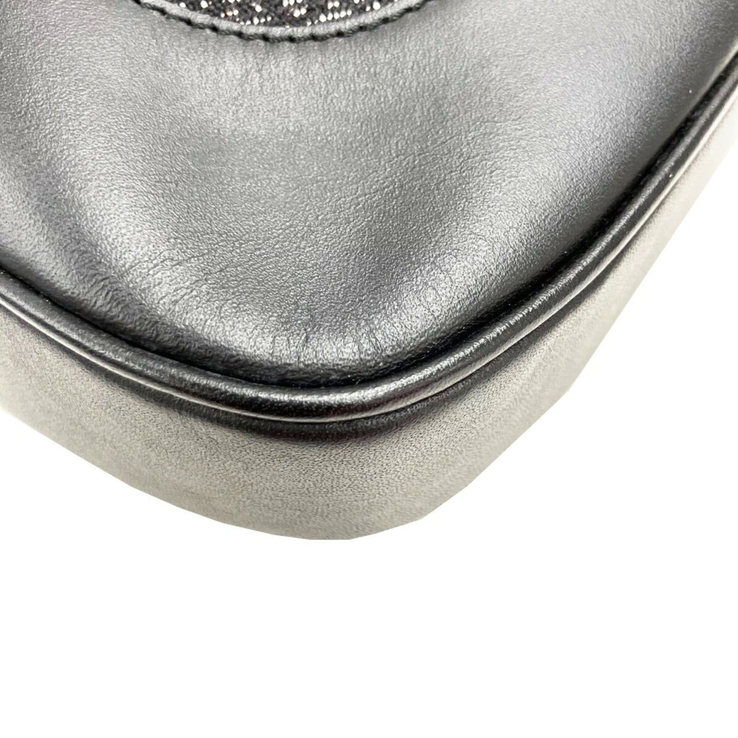 Gucci Black Canvas Leather Handbag