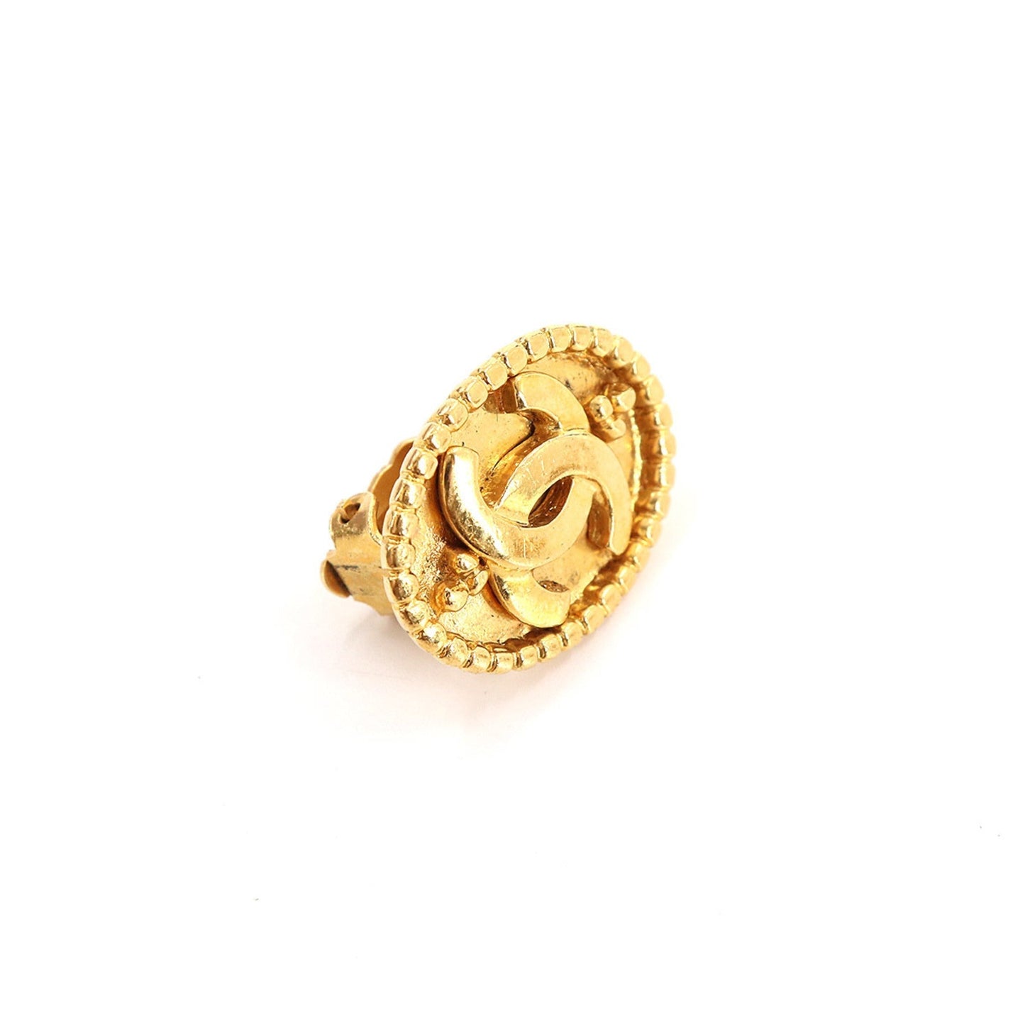 Chanel here mark earrings oval type gold 96A accessories   Earrings
