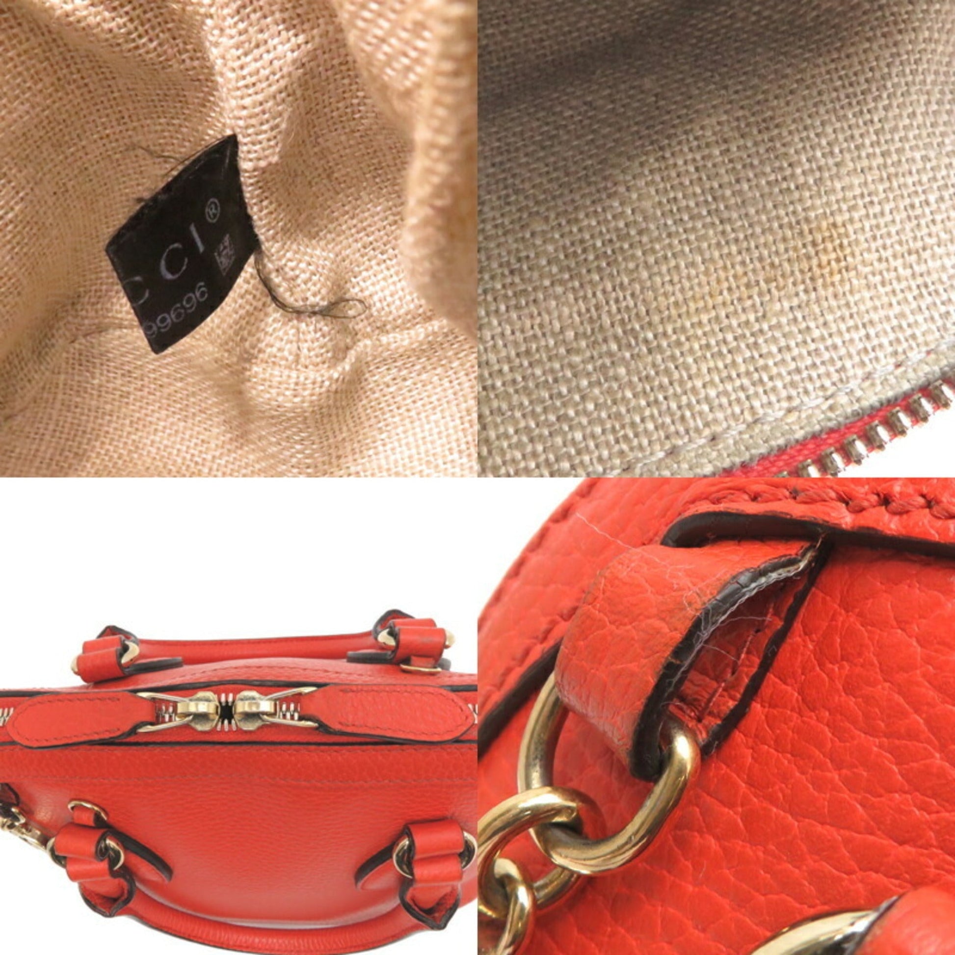 Gucci Orange Leather Handbag